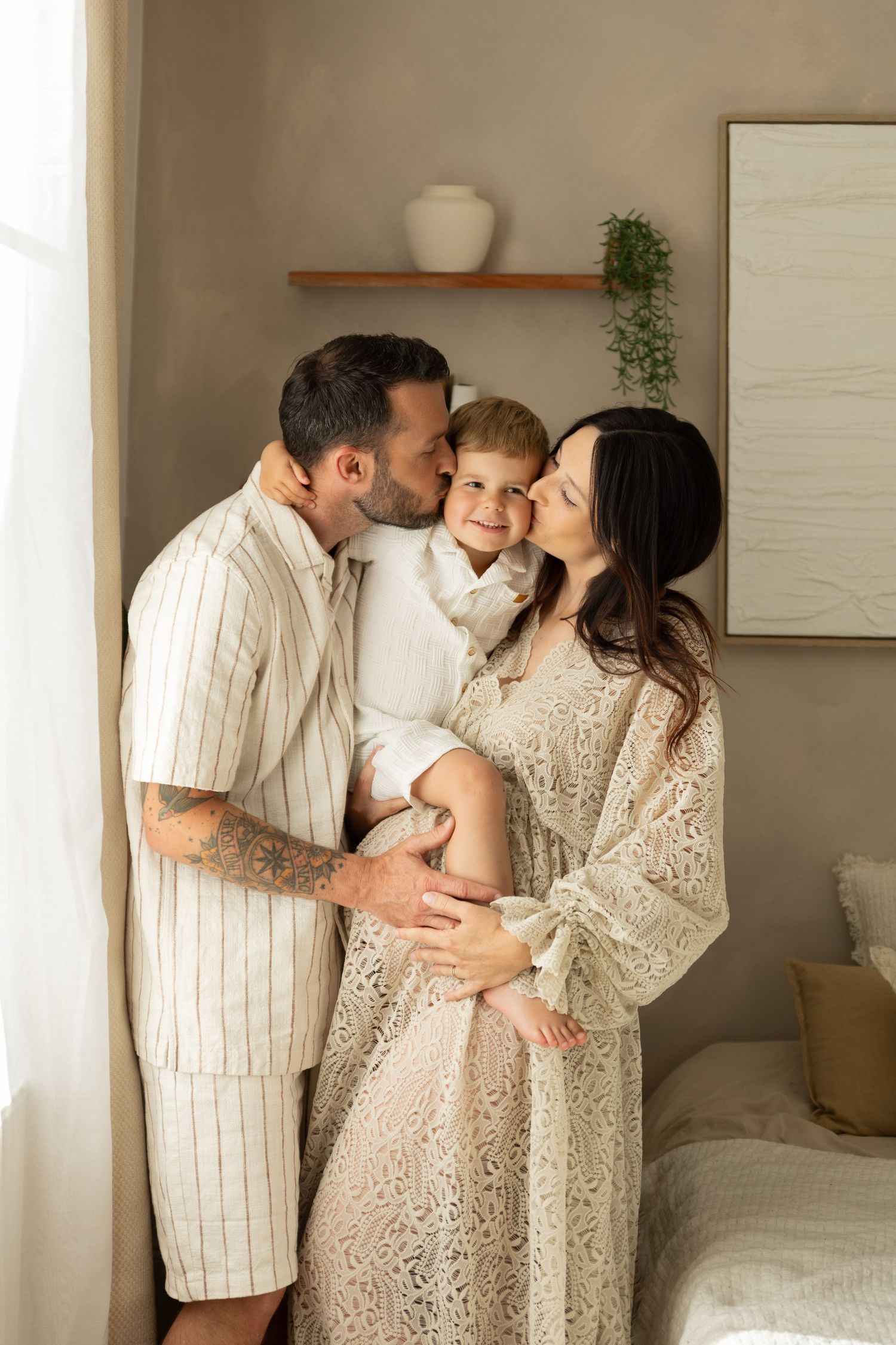 Photo de famille, femme enceinte