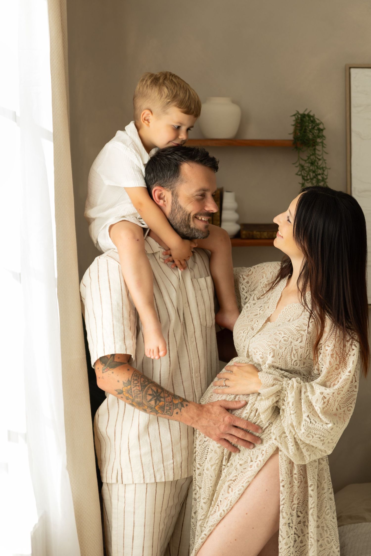 Photo de famille, femme enceinte