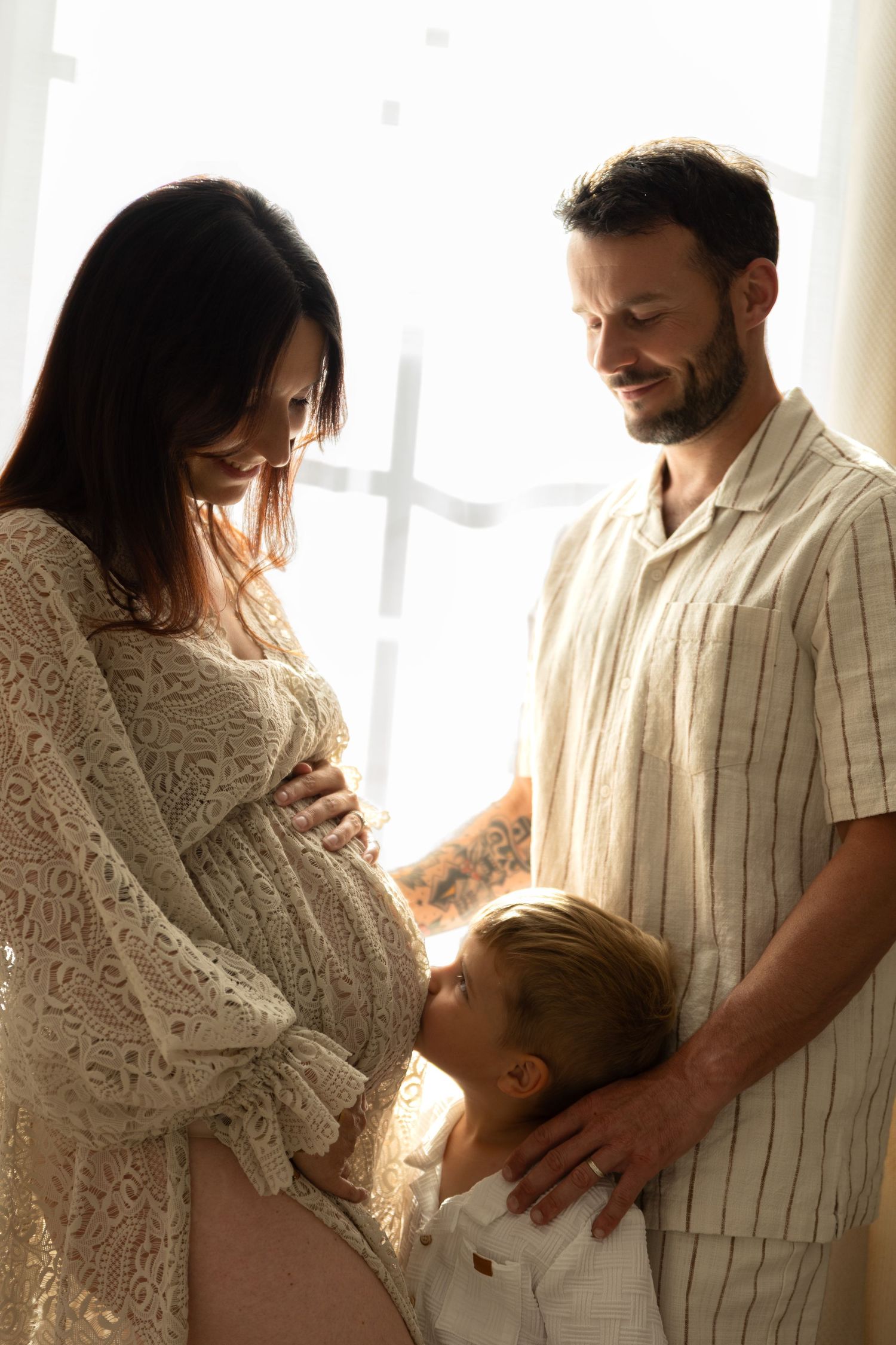 Photo de famille, femme enceinte