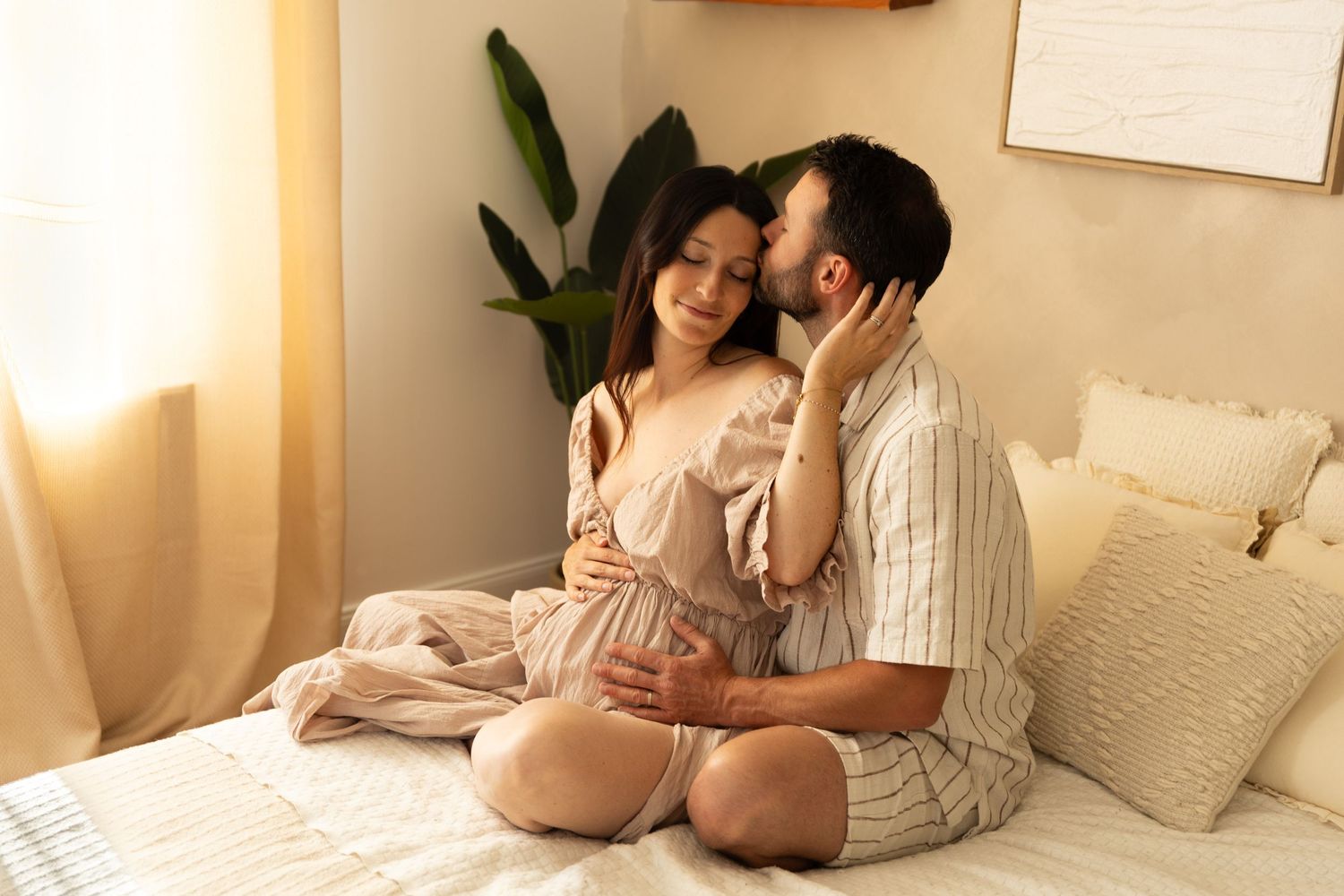 Photo de famille, femme enceinte