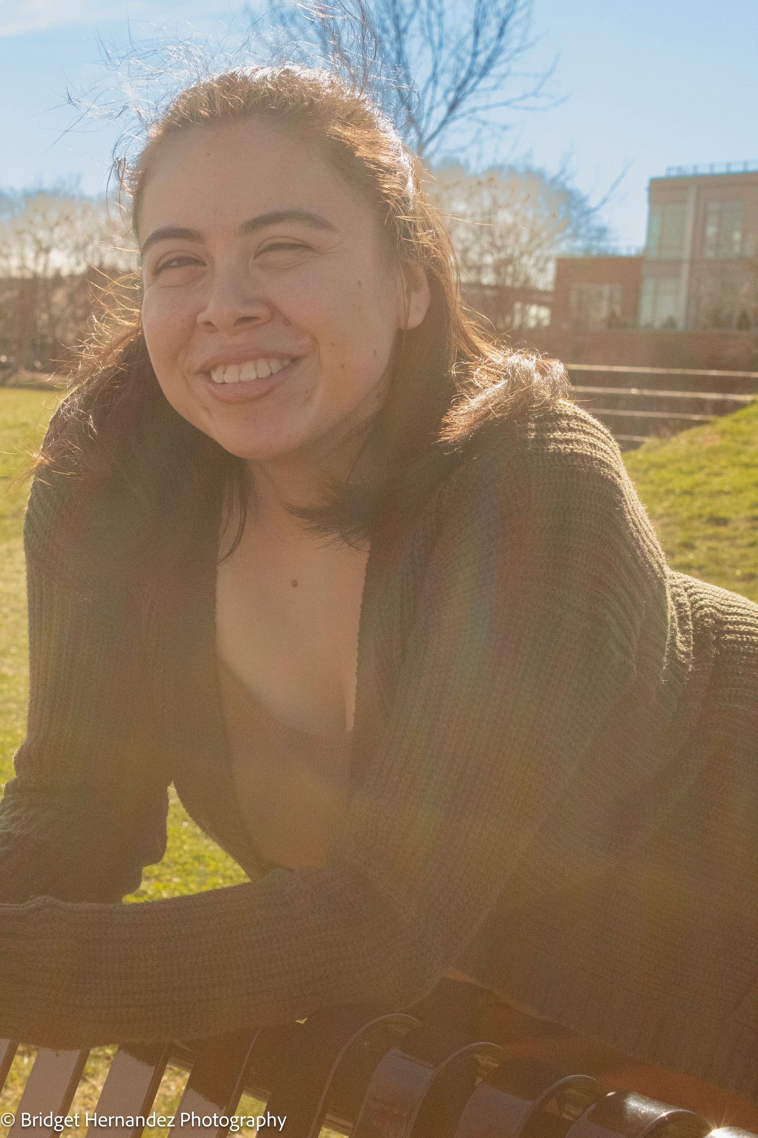 Sun-drenched outdoor portraits captured during golden hour with natural expressions.