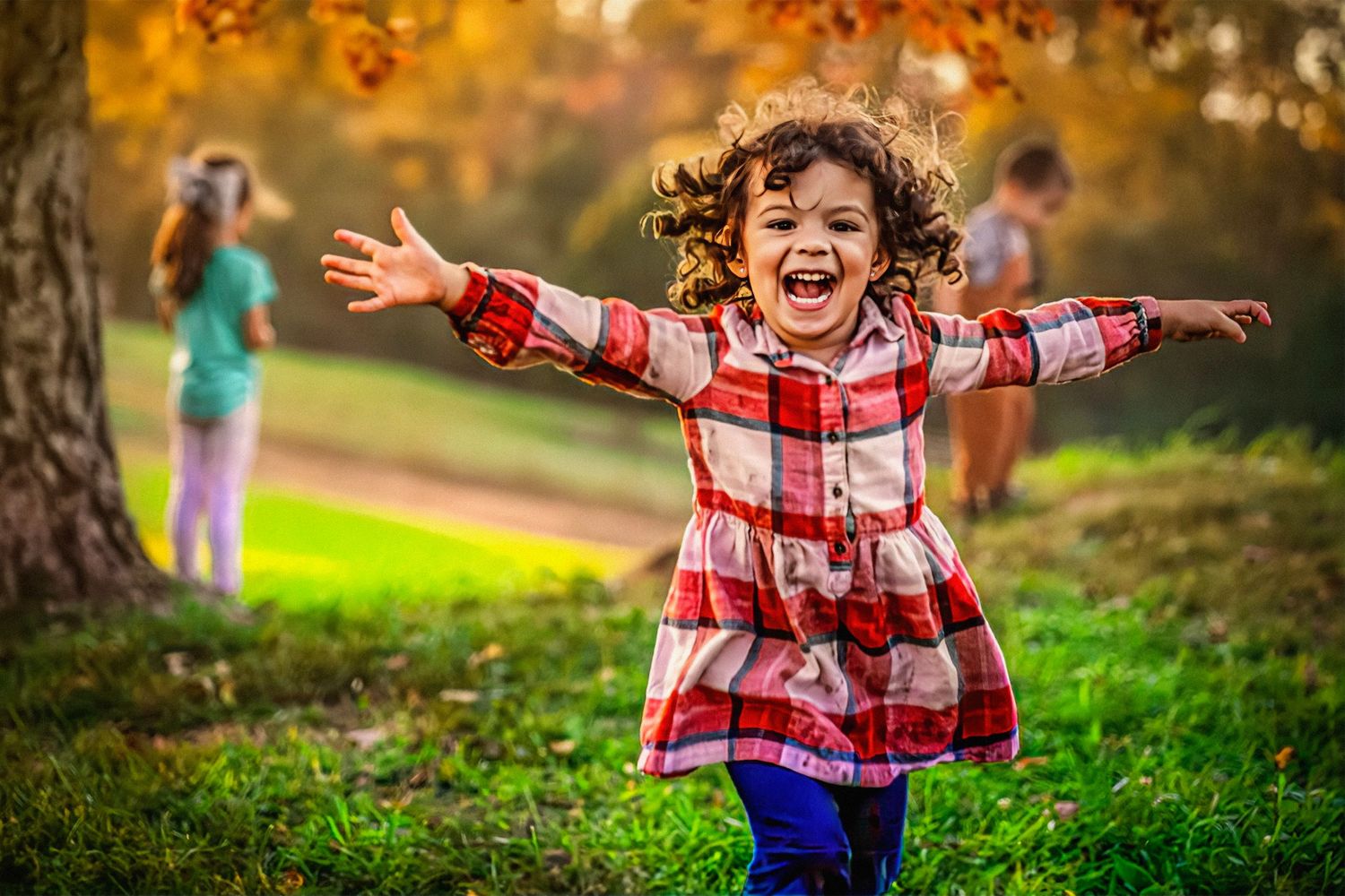 aire libre, niños campo