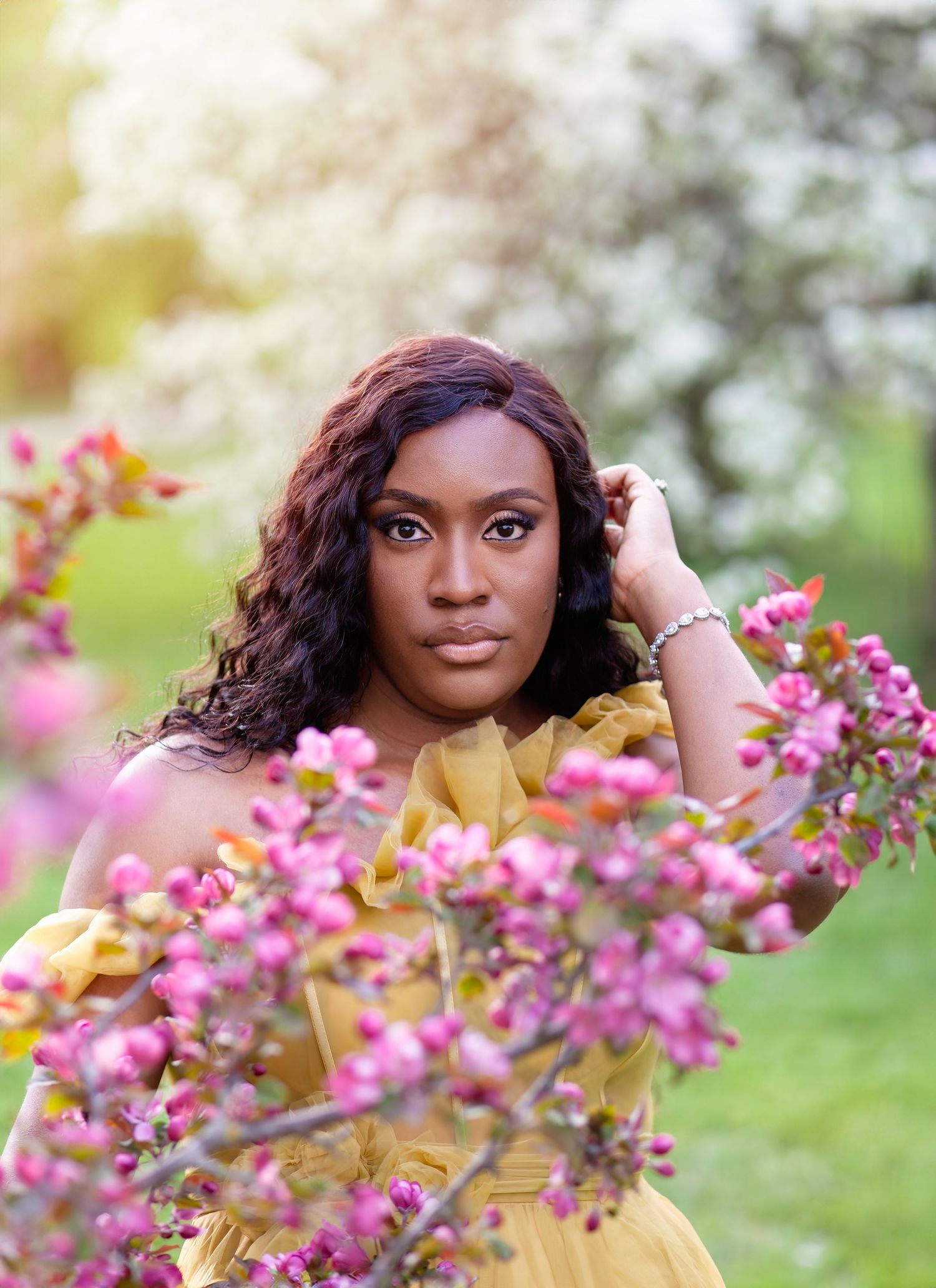 black woman with flowers, birthday photoshoot, black photographer in Ottawa