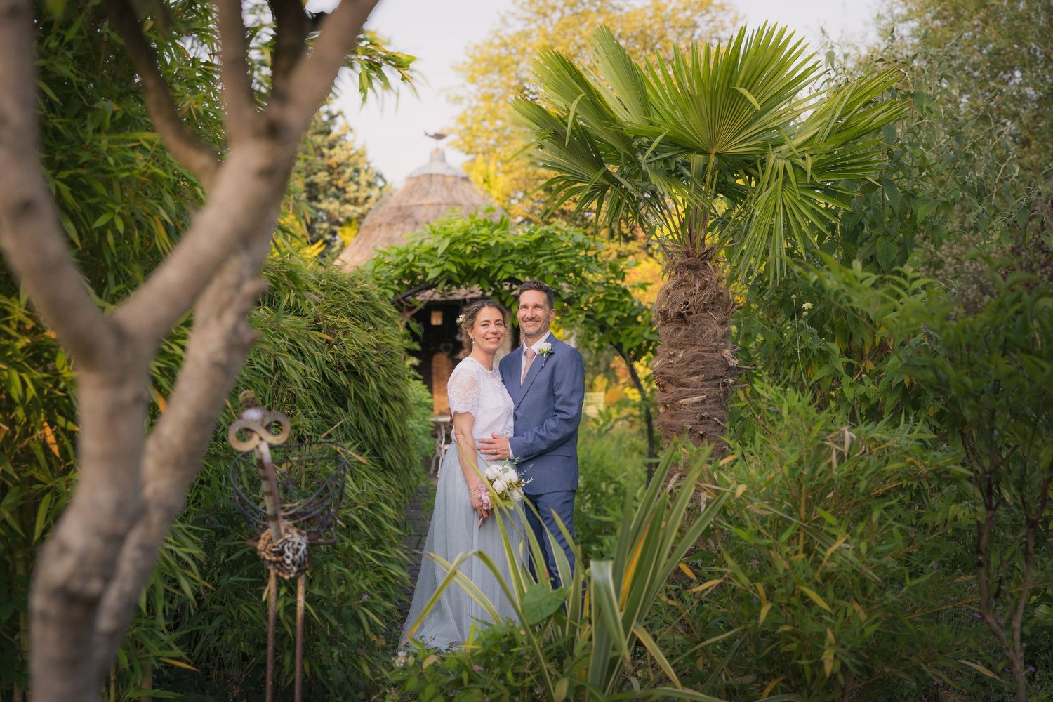 Natural couple portraits with relaxed posing and authentic emotion, taken in soft golden hour light.