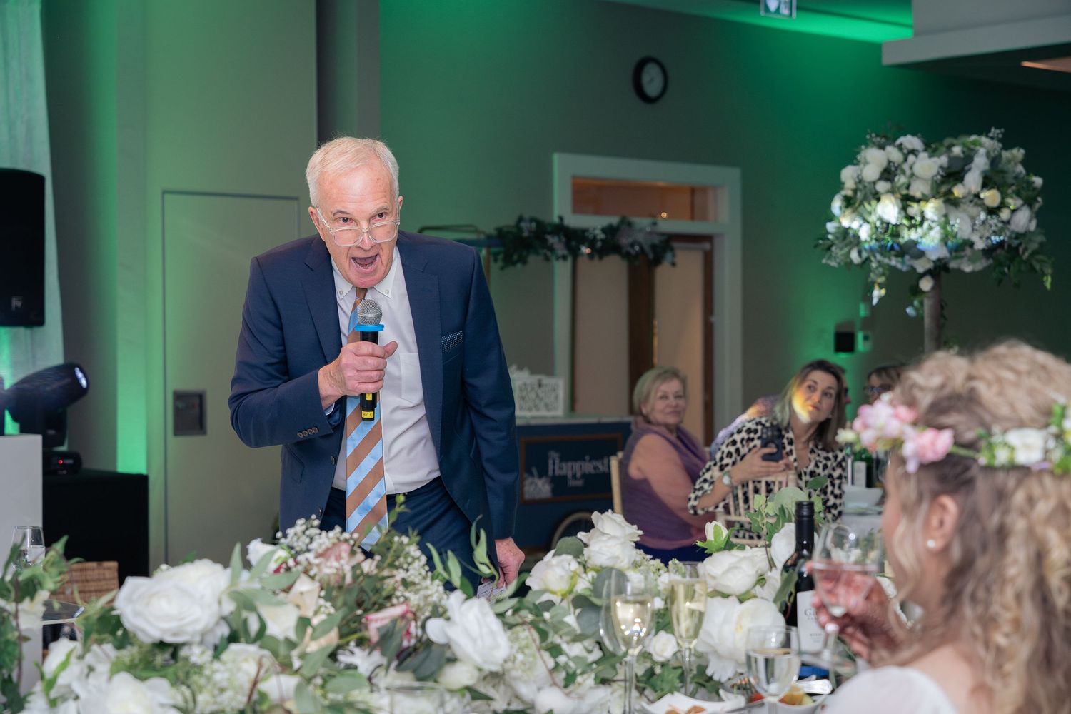 Heartfelt wedding speeches captured mid-reaction, full of laughter, tears, and candid emotion.