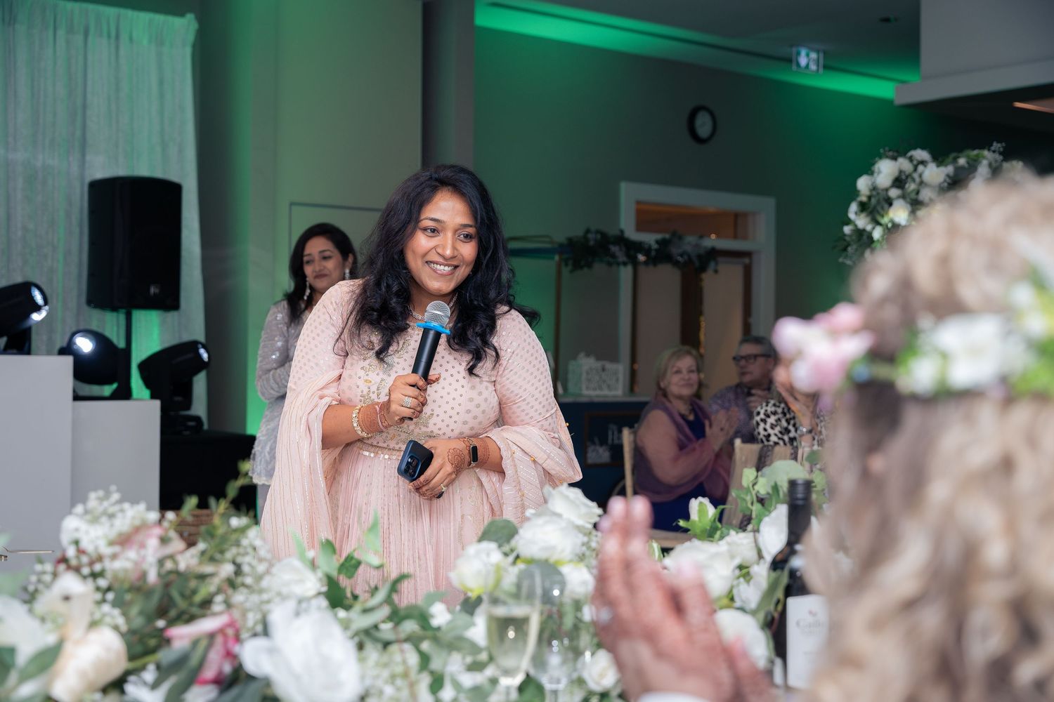 Heartfelt wedding speeches captured mid-reaction, full of laughter, tears, and candid emotion.