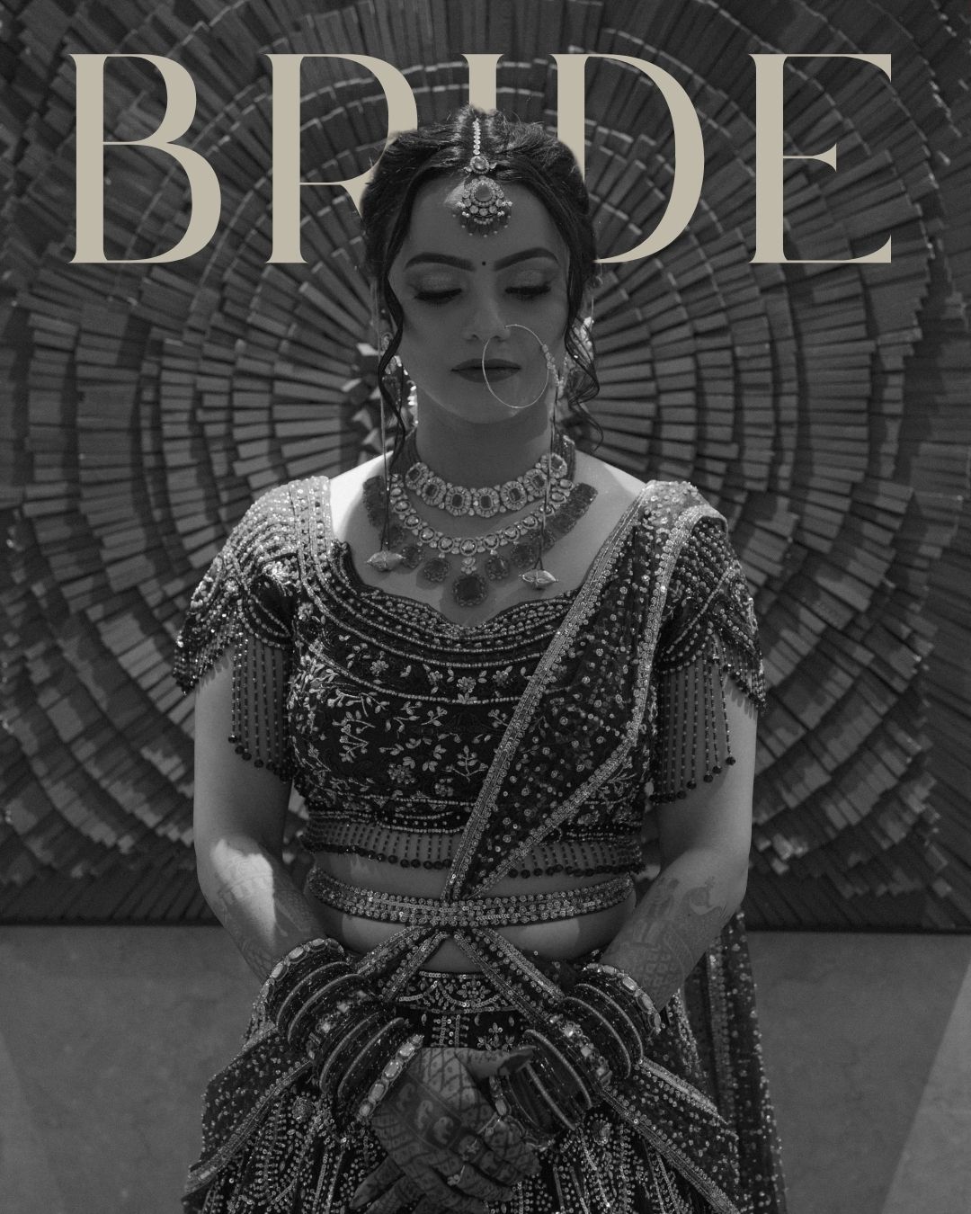 Bride Shubhi in bridal lehenga during getting ready — luxury wedding photography Jabalpur by Witty Shadows