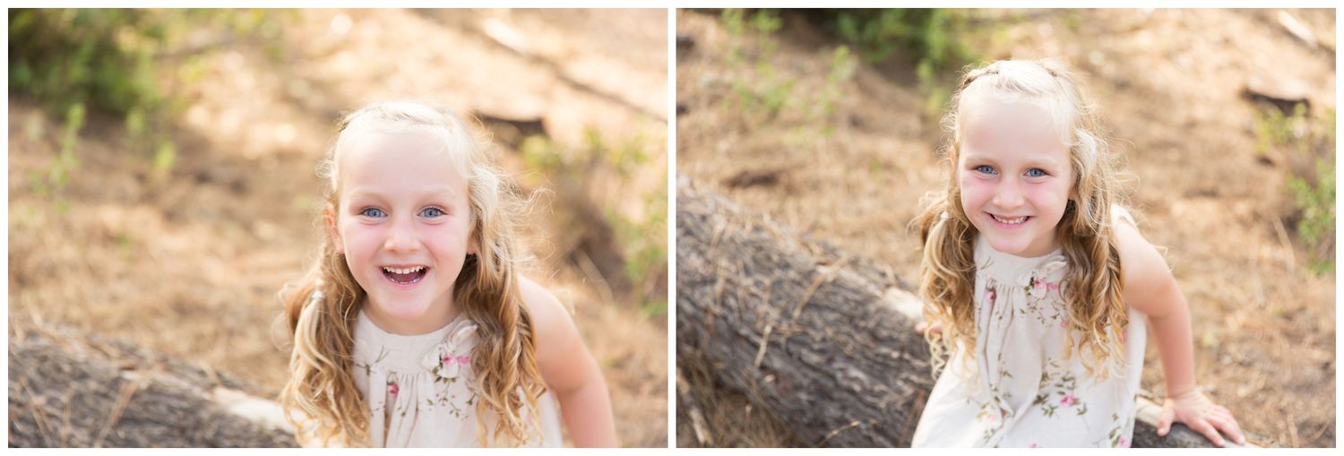 A series of candid outdoor portraits showing joyful expressions and natural poses in a golden field setting.