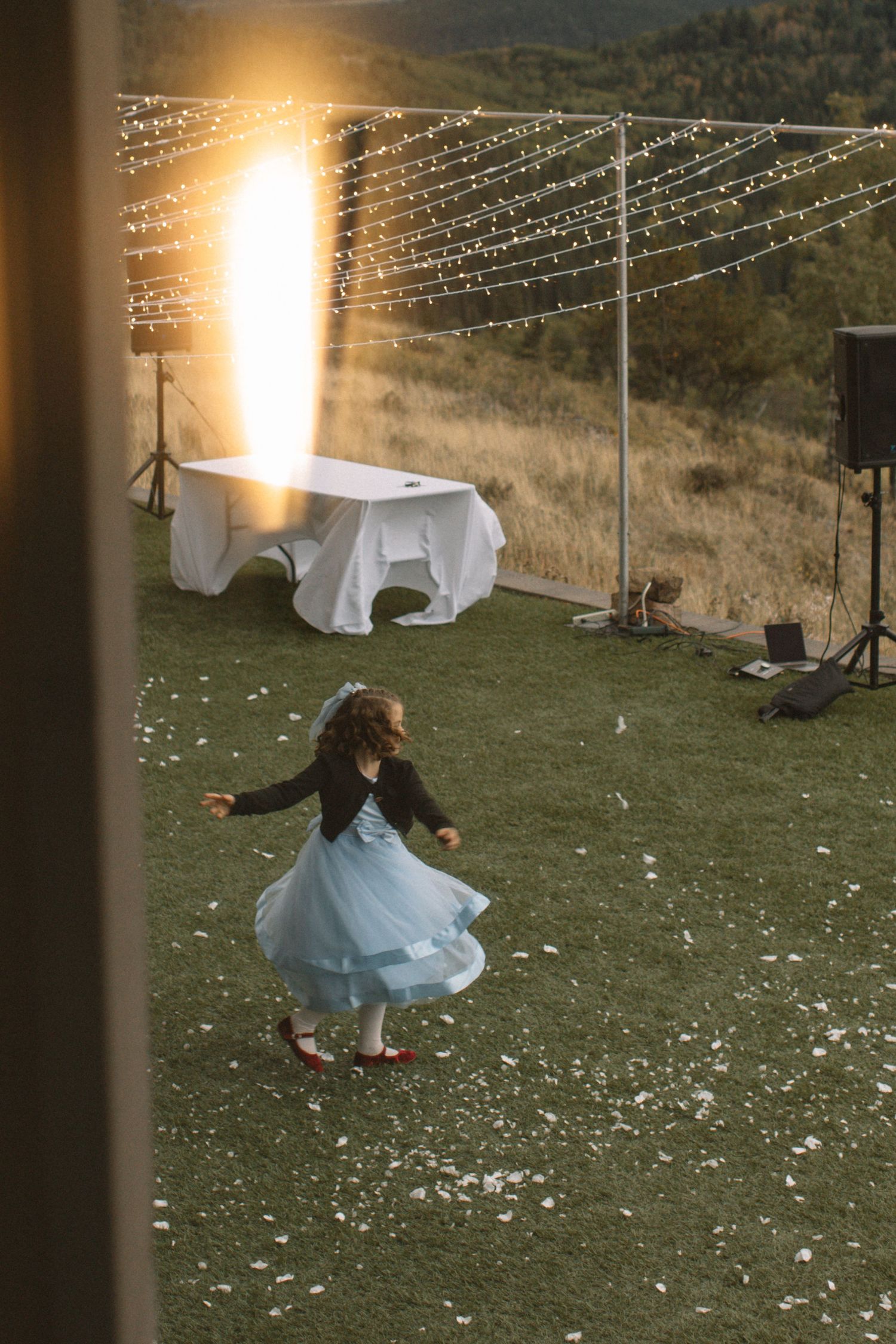 little girl twirling