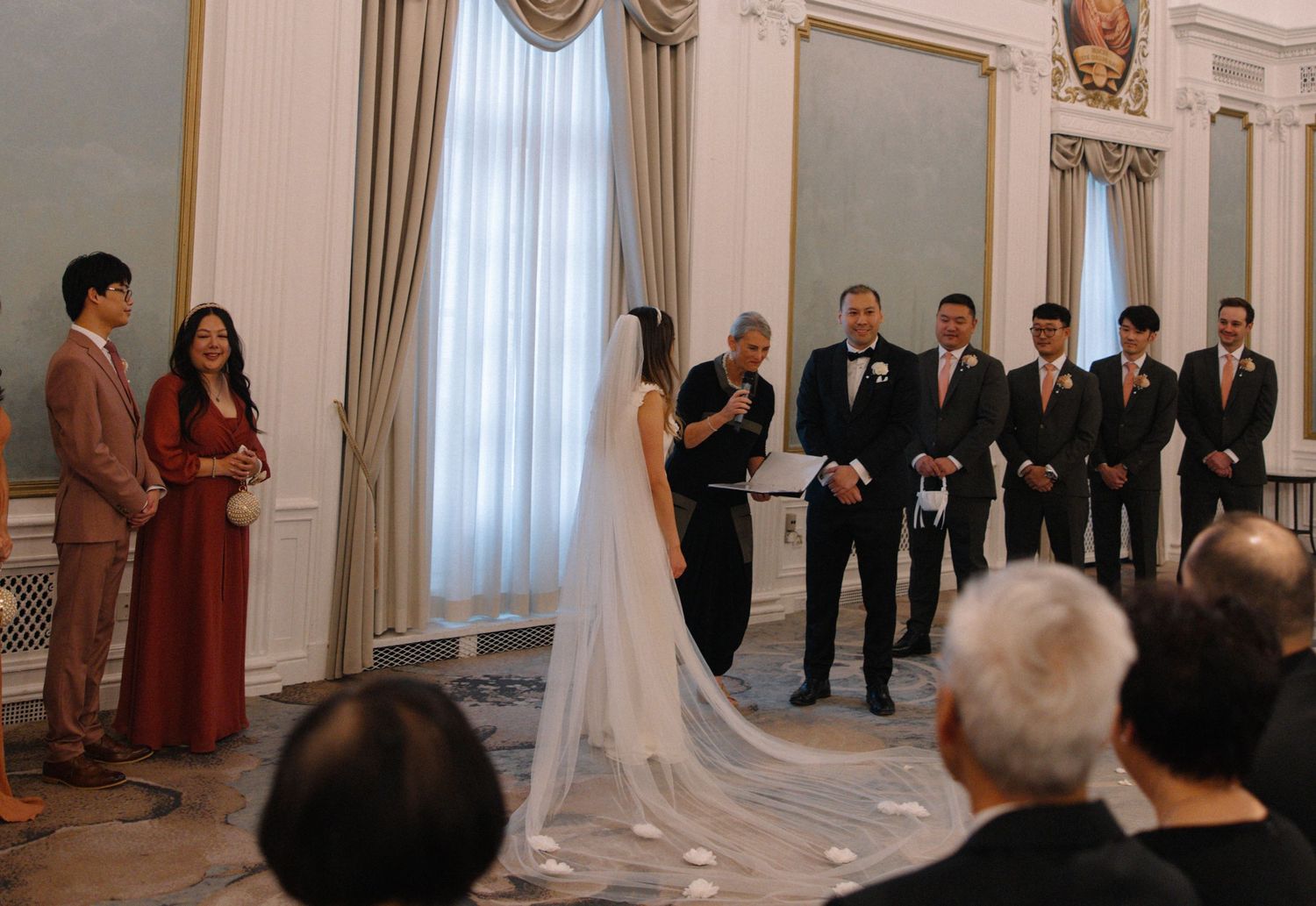 bride and groom at the altar