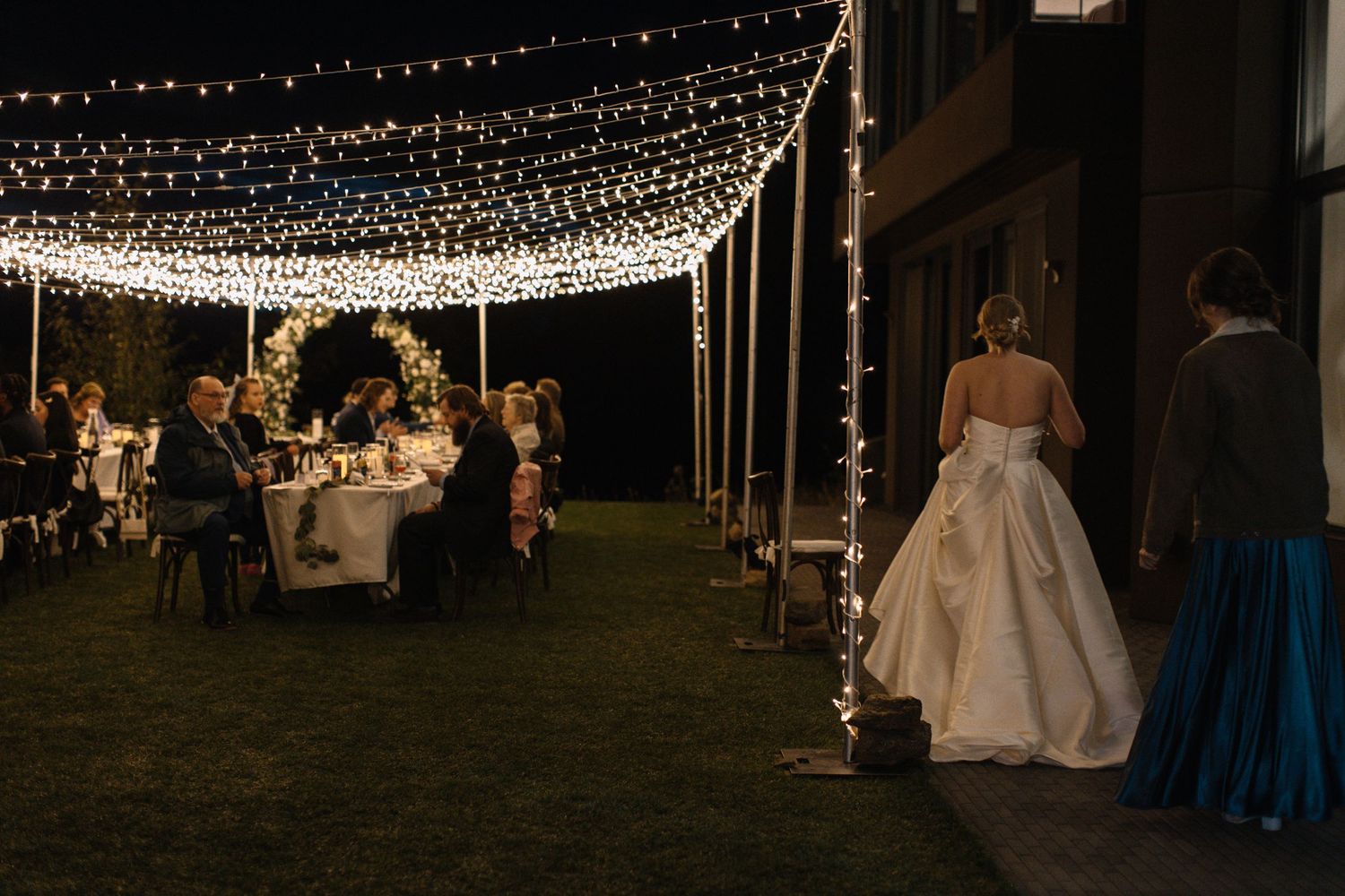 bride returning to reception