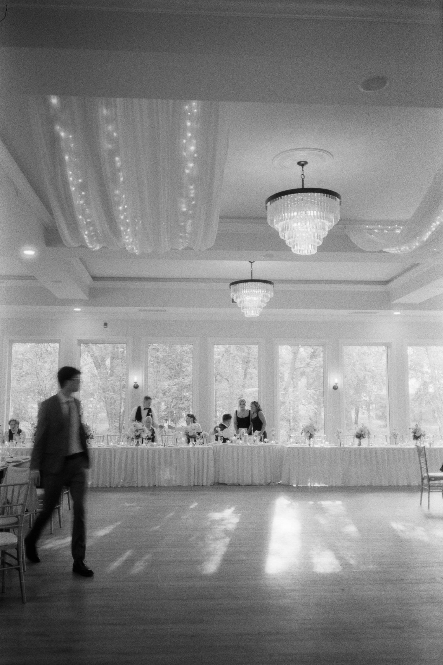film photo of wedding reception