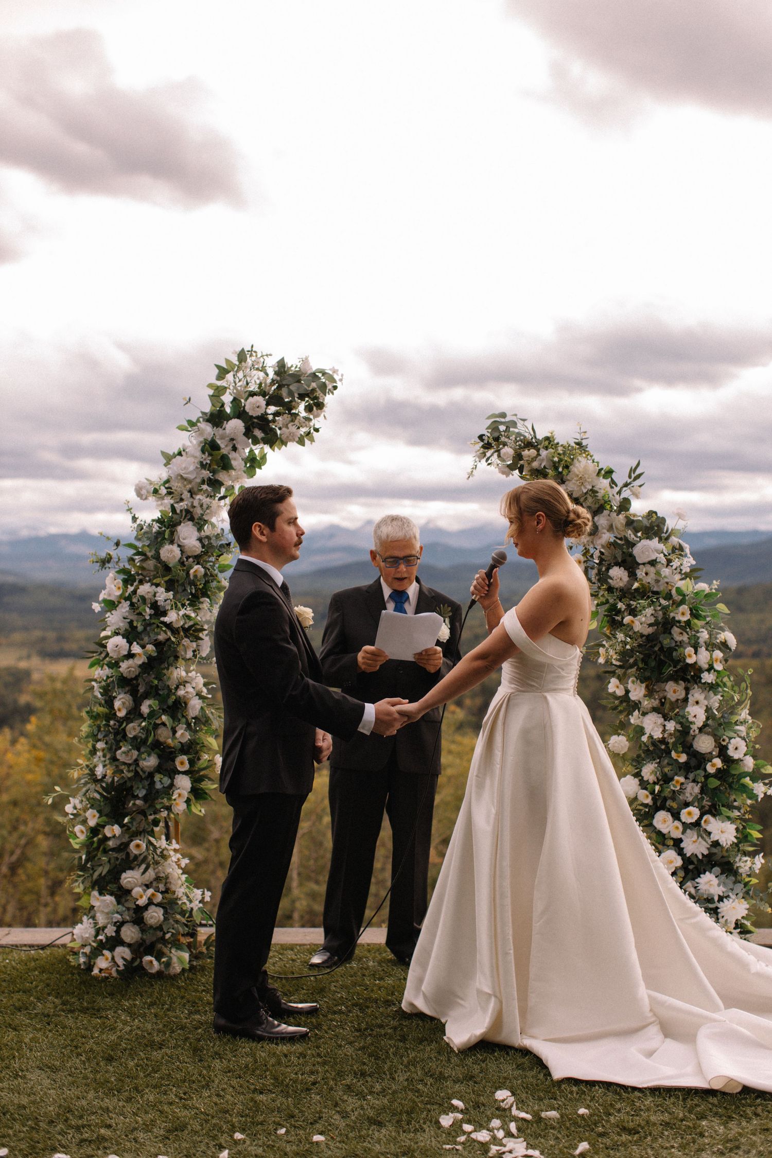 Bride and groom at the altar