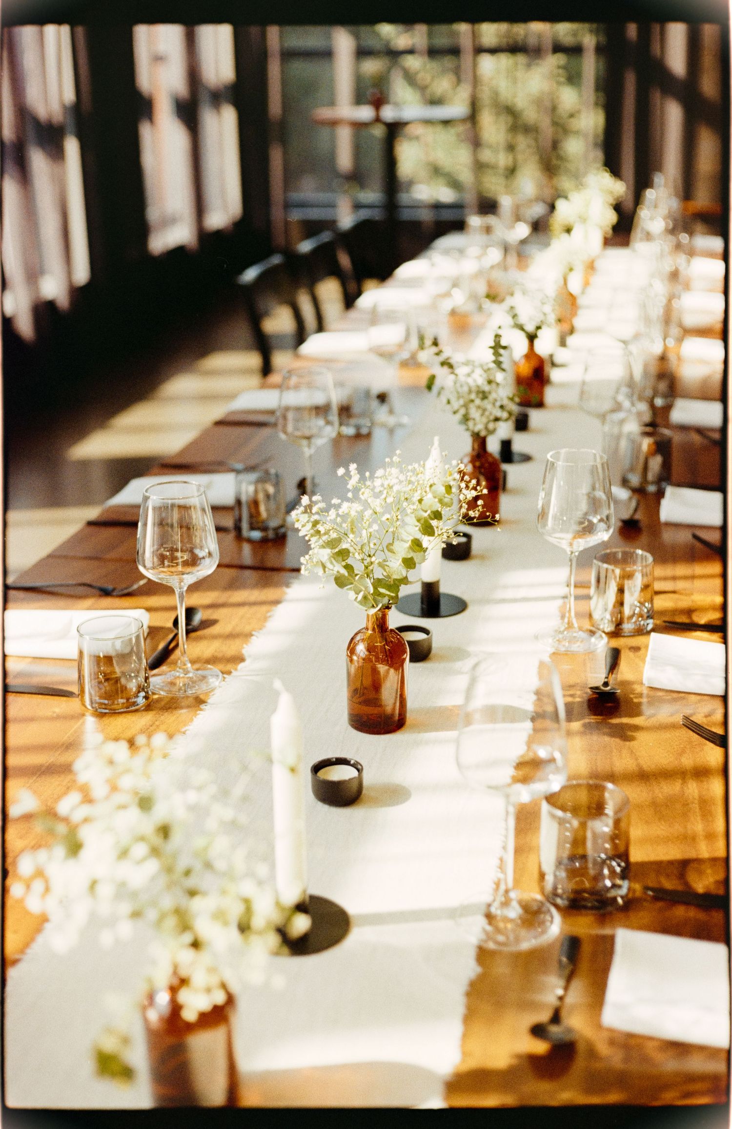 film photo of reception table