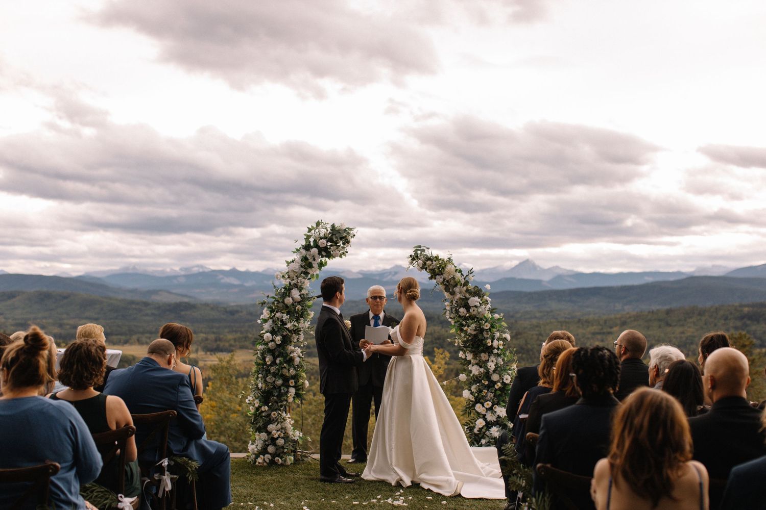 Bride and groom at the altar