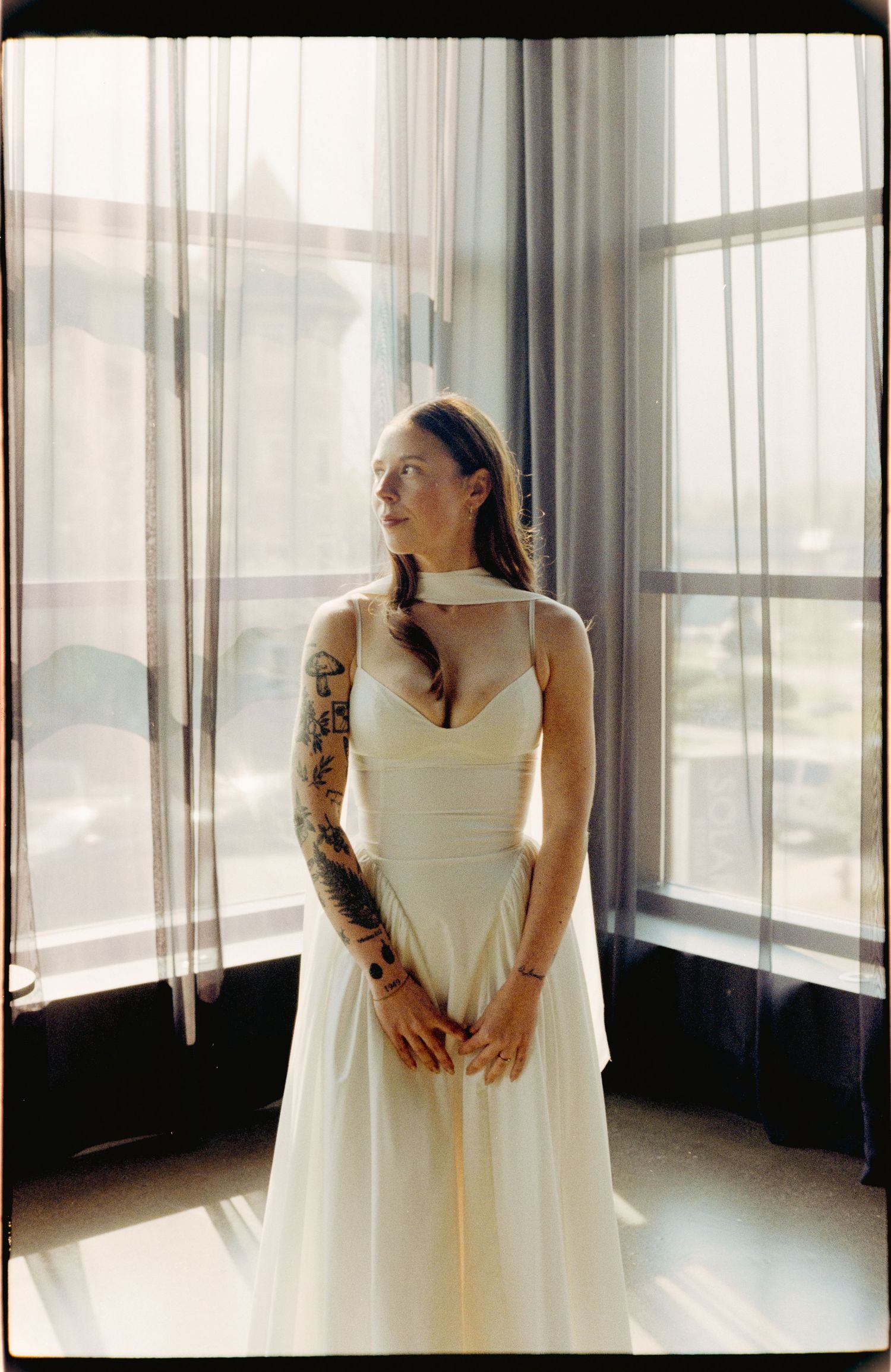 portrait of bride taken on film