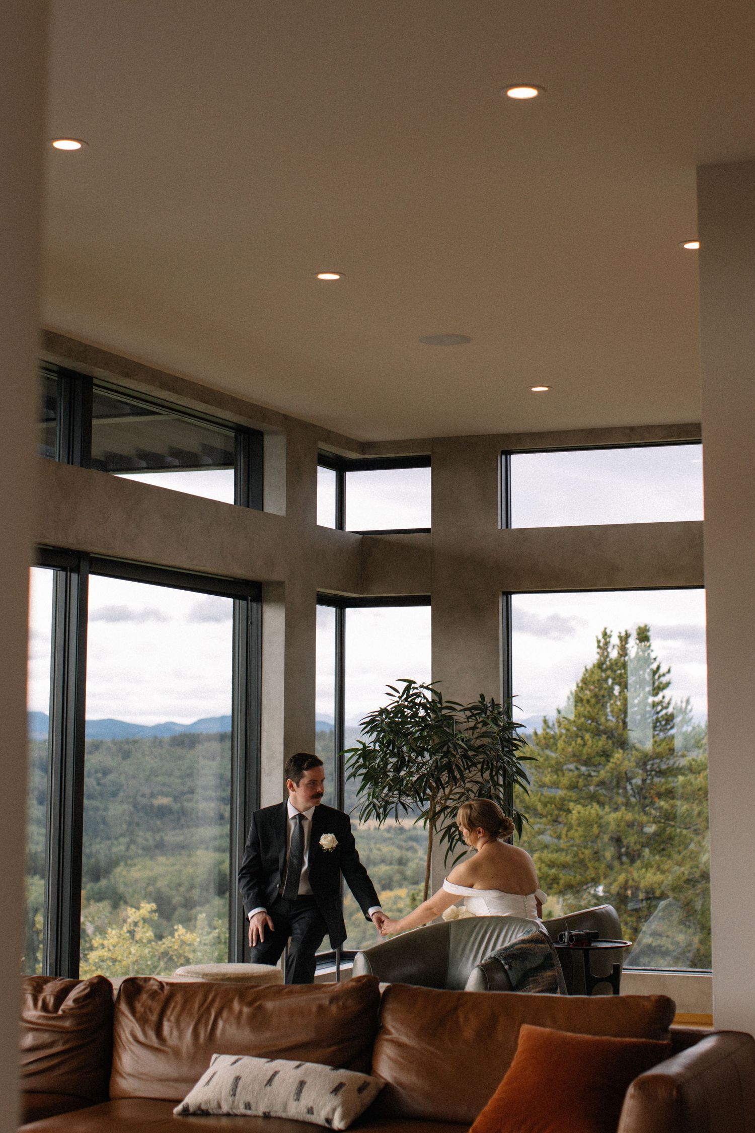 bride and groom sharing a private moment