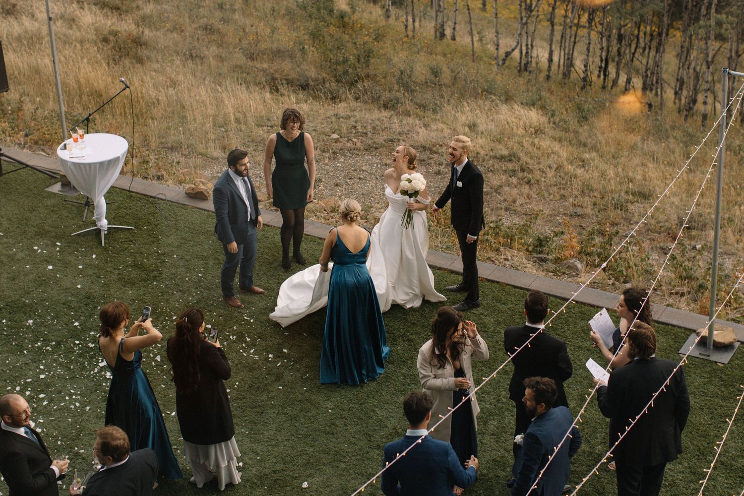 bride mingling with guests