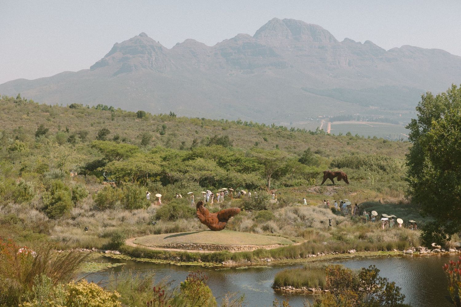 Dylan Lewis Sculpture Garden, ANNE MANN, Ayeh K,Brad Jackson, Fleur le Cordeur, makeup by Algria, Cape Town wedding photohrapher