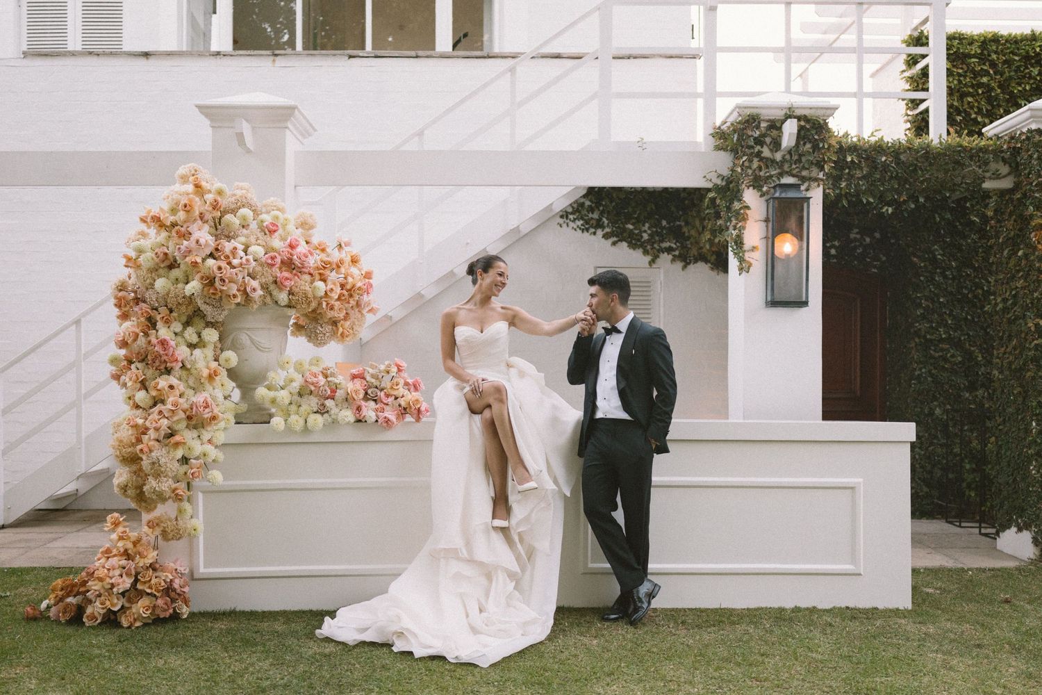 George & Alexa’s timeless wedding at The Forum at Embassy Hill with a sacred ceremony at St George’s Cathedral and florals by Fleur le Corde