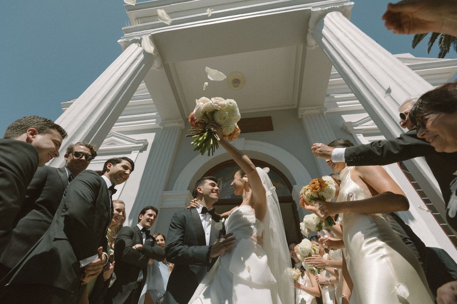 George & Alexa’s timeless wedding at The Forum at Embassy Hill with a sacred ceremony at St George’s Cathedral and florals by Fleur le Corde