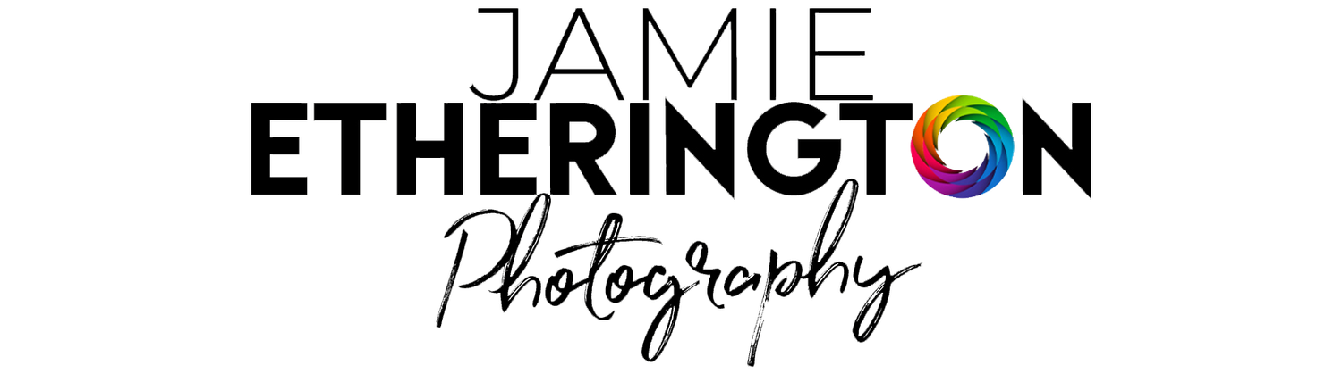 Black and white photography logo design with elegant script font.