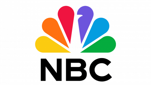 Colorful NBC peacock logo with six vibrant feathers in red, orange, yellow, green, blue, and purple above bold NBC text.