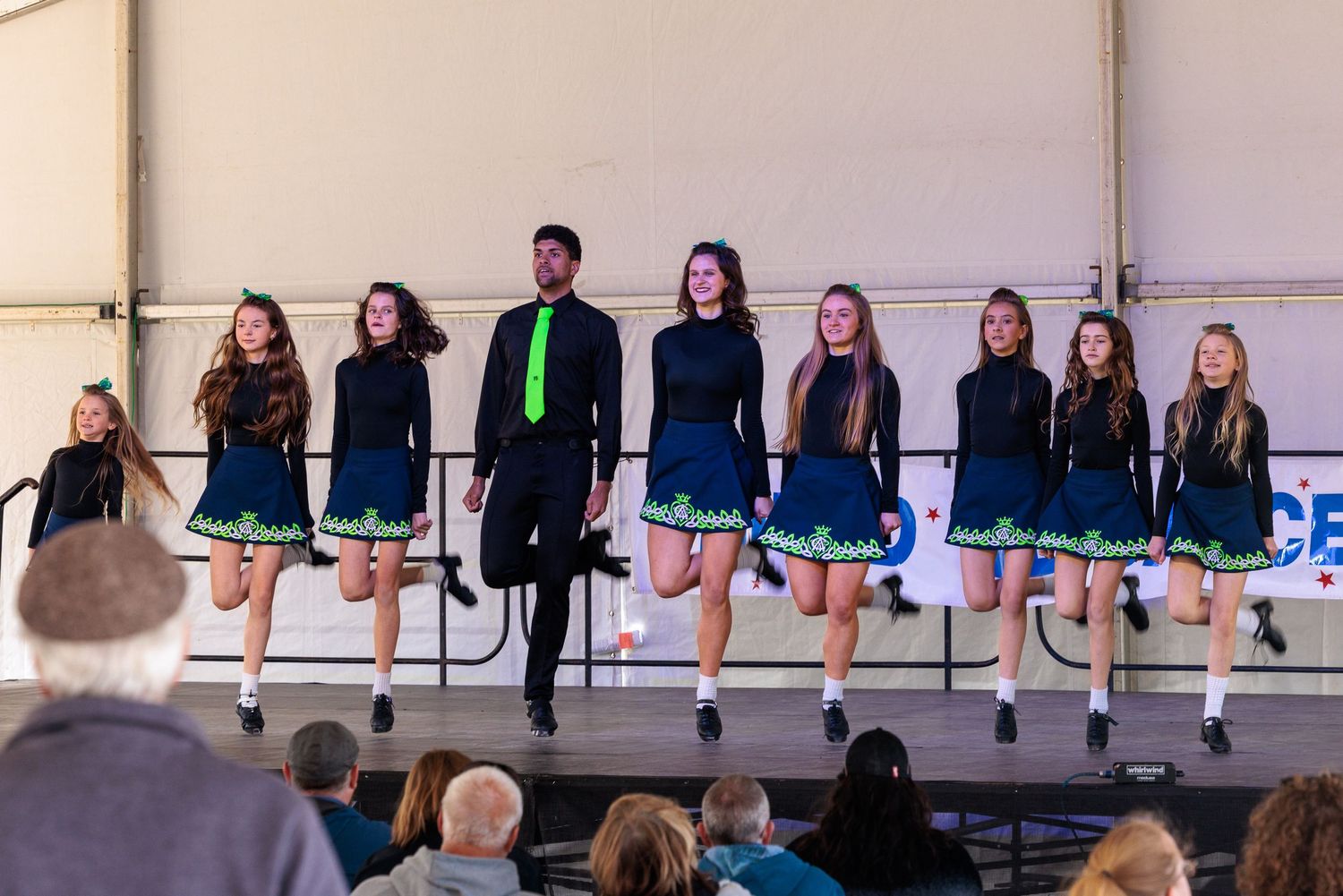 Irish dancers performing on stage at A World A'Fair international festival Xenia Ohio