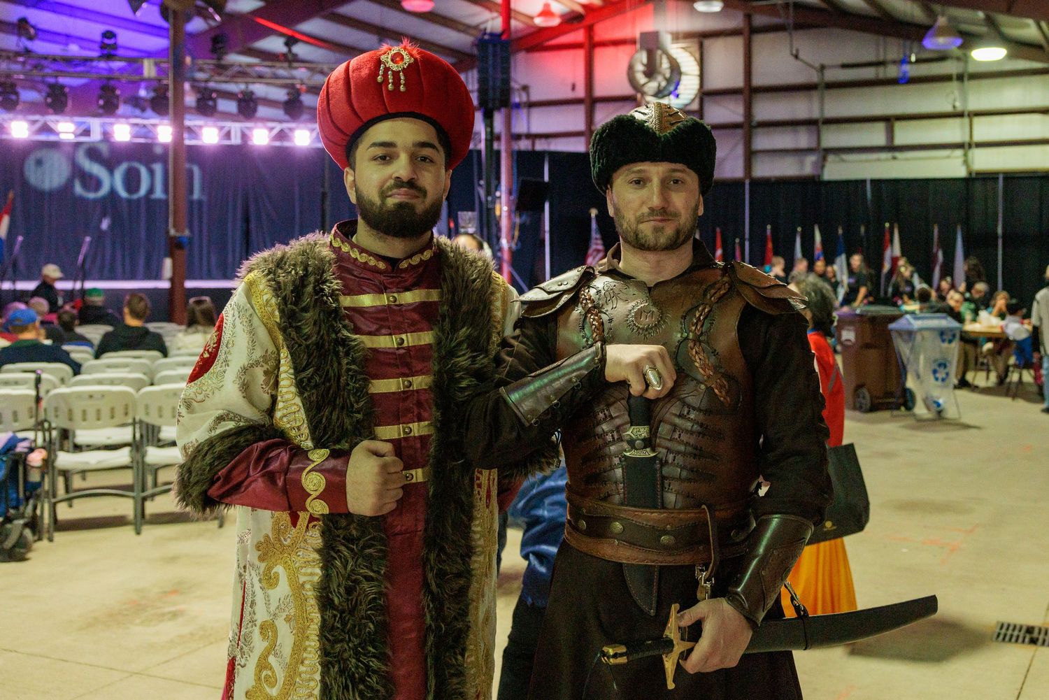 Performers in ornate costumes at A World A'Fair international event Greene County Expo Center