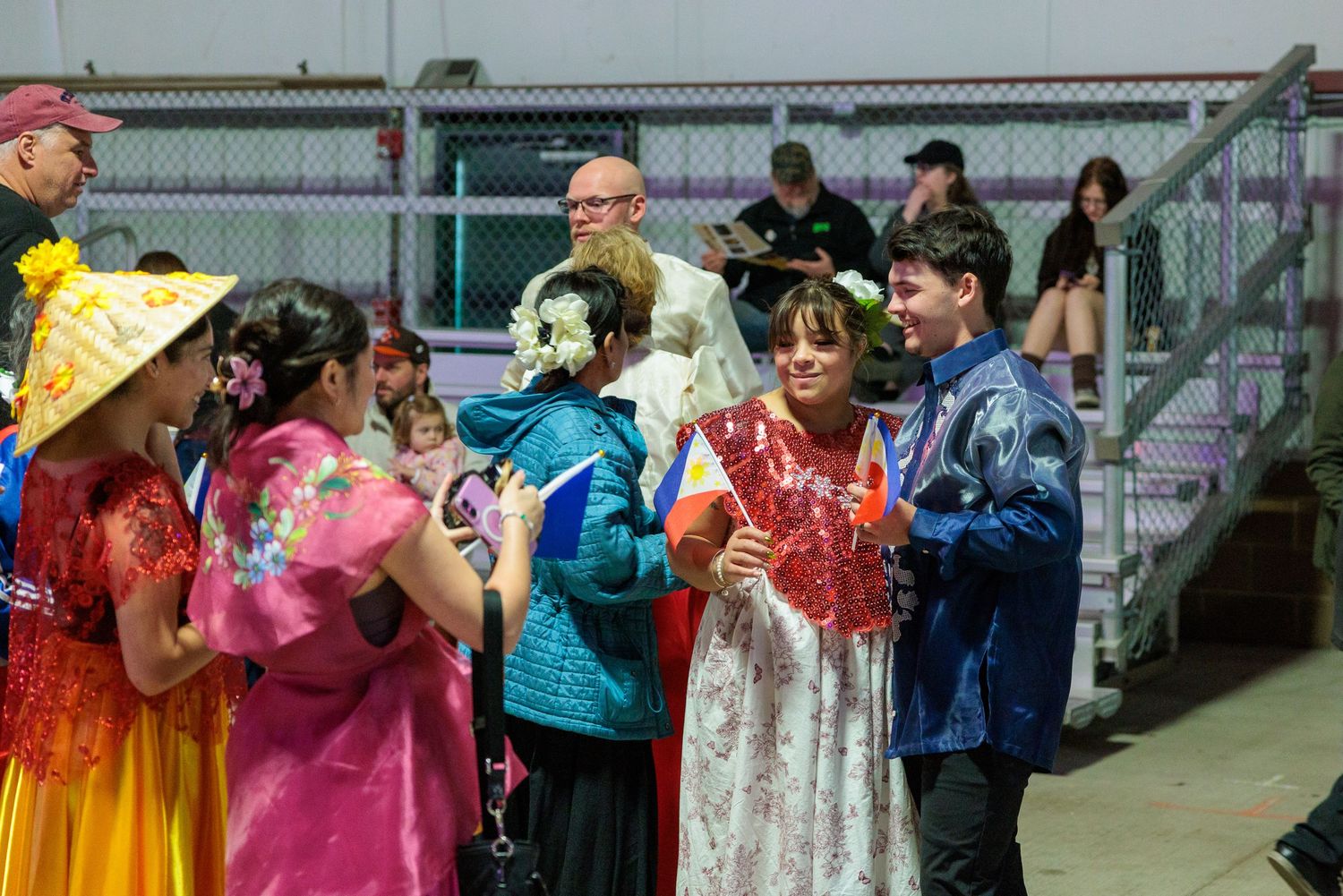 Performers in traditional cultural costumes at A World A'Fair Xenia Ohio