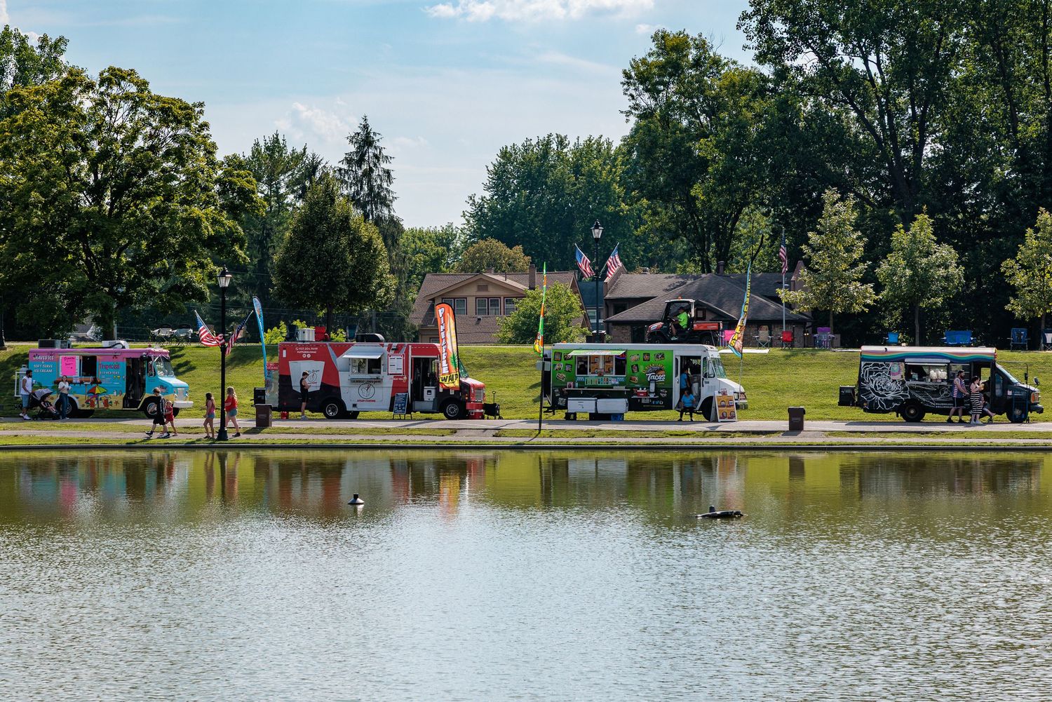 Food trucks seen across the pond at Shawnee Park