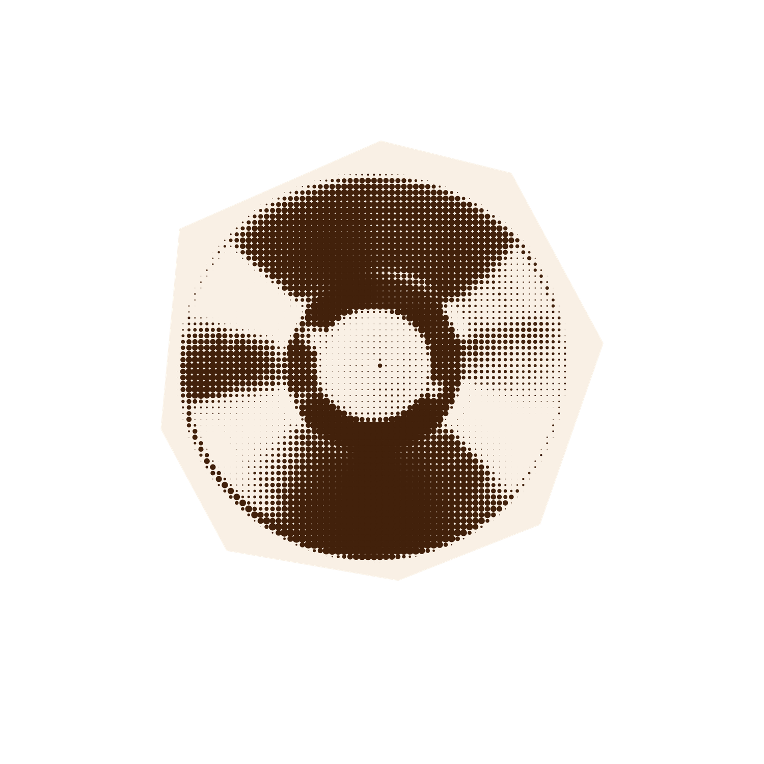 Vintage vinyl record with halftone dot pattern effect in brown and cream tones.