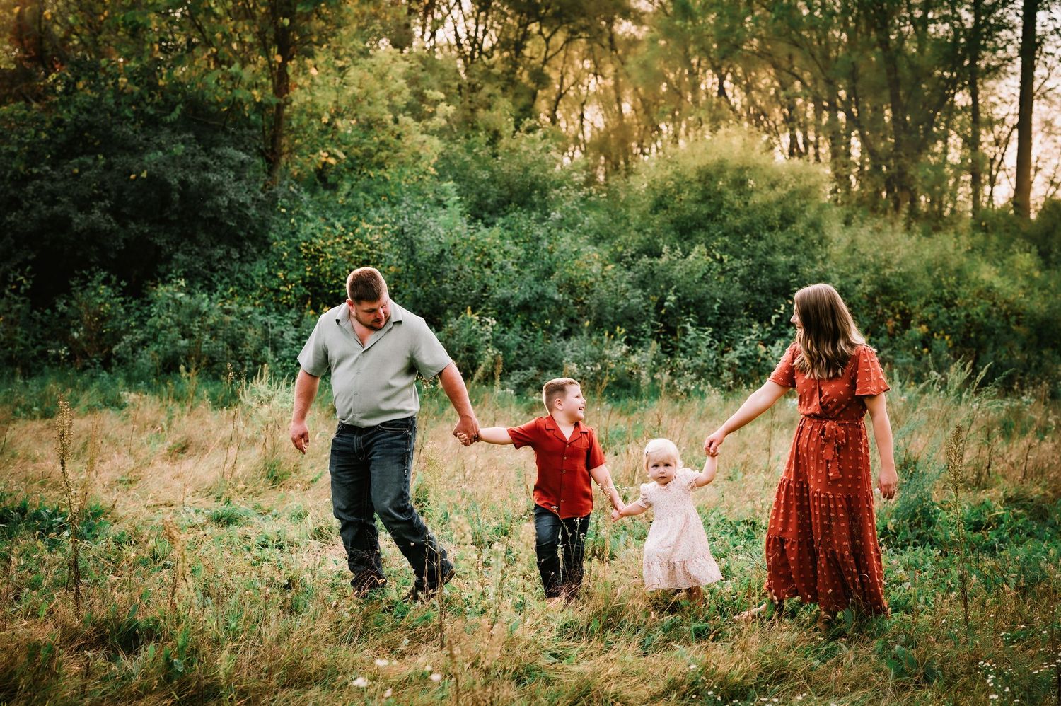 Fall Family Mini Session in Wildflowers by Family Photographer in Kewaskum, WI