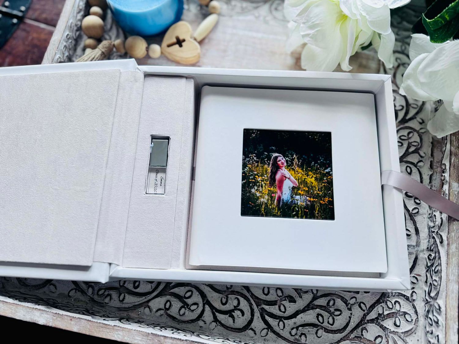 Luxury Leather Senior Album and USB Drive with Storage box from Senior Collections, West Bend, WI