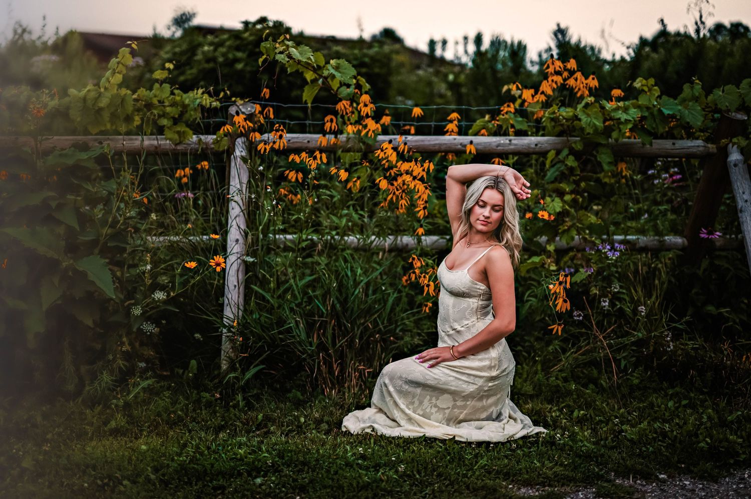 Floral Garden Senior Photos in Menomoee Falls Park, Senior Portraits in Delafield, WI