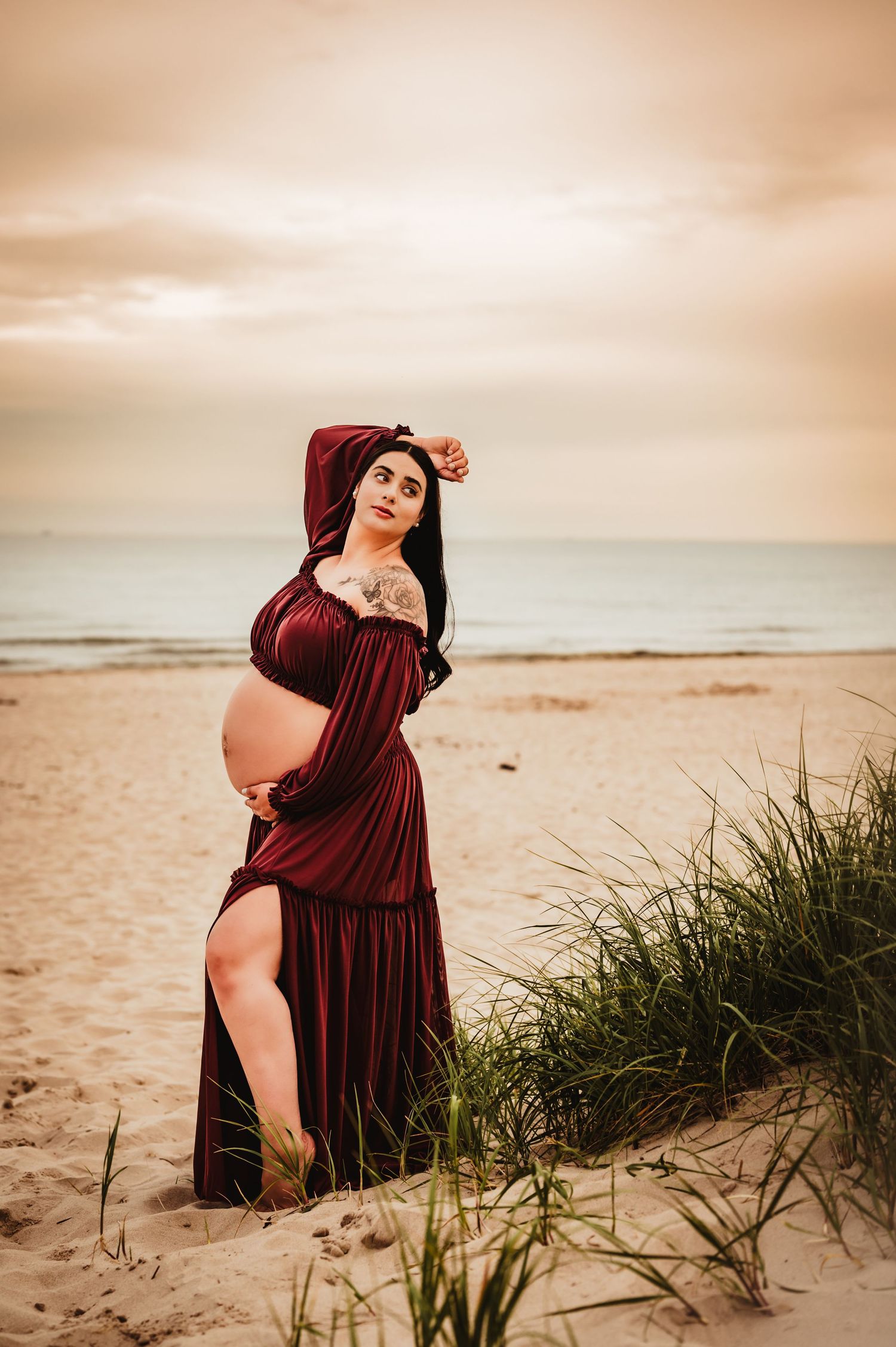 Beach Maternity Session, Sheboygan Kewaskum West Bend, Wisconsin Photographer