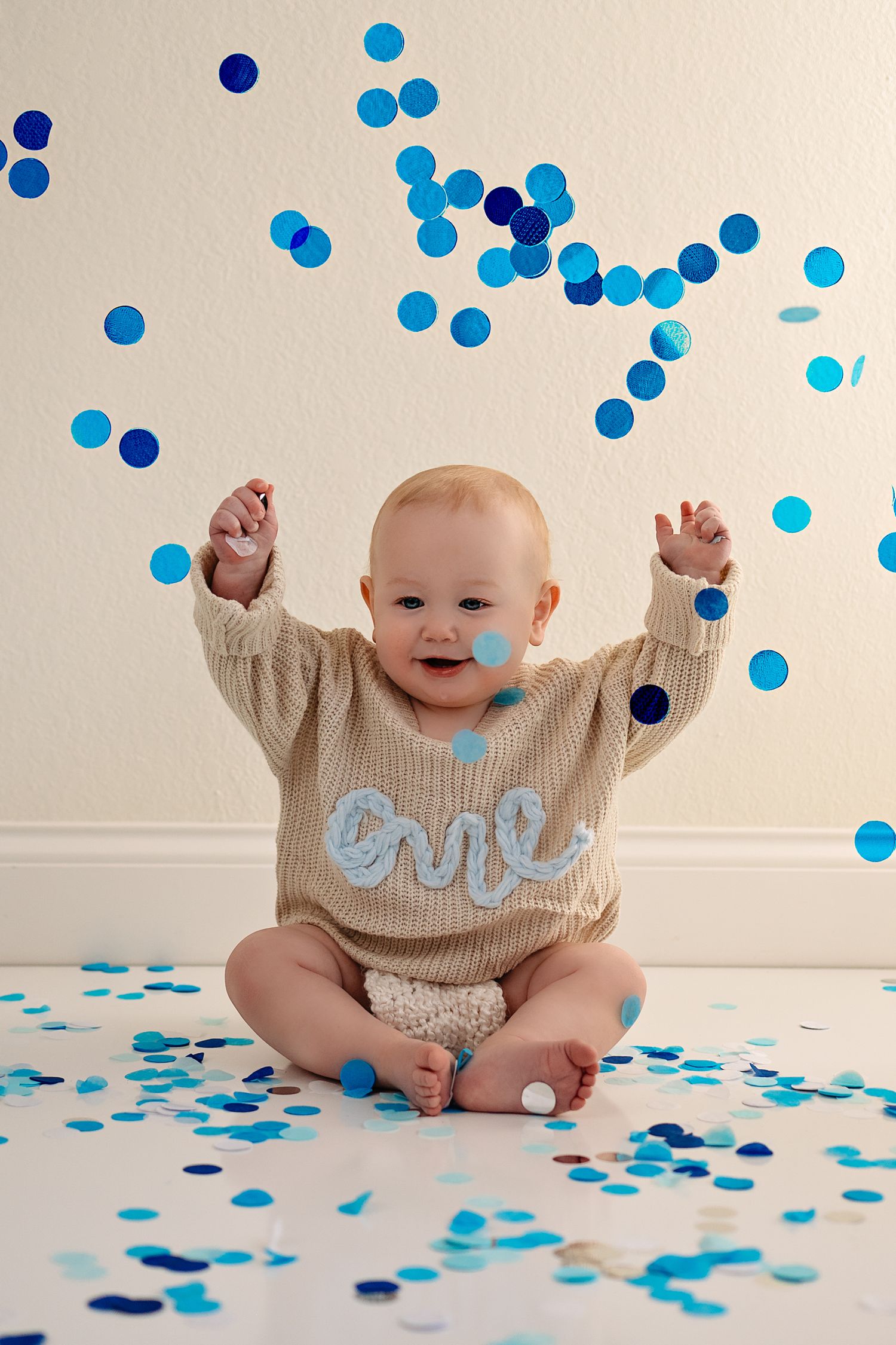 One Year Children Milestone Studio Session in Kewaskum, WI