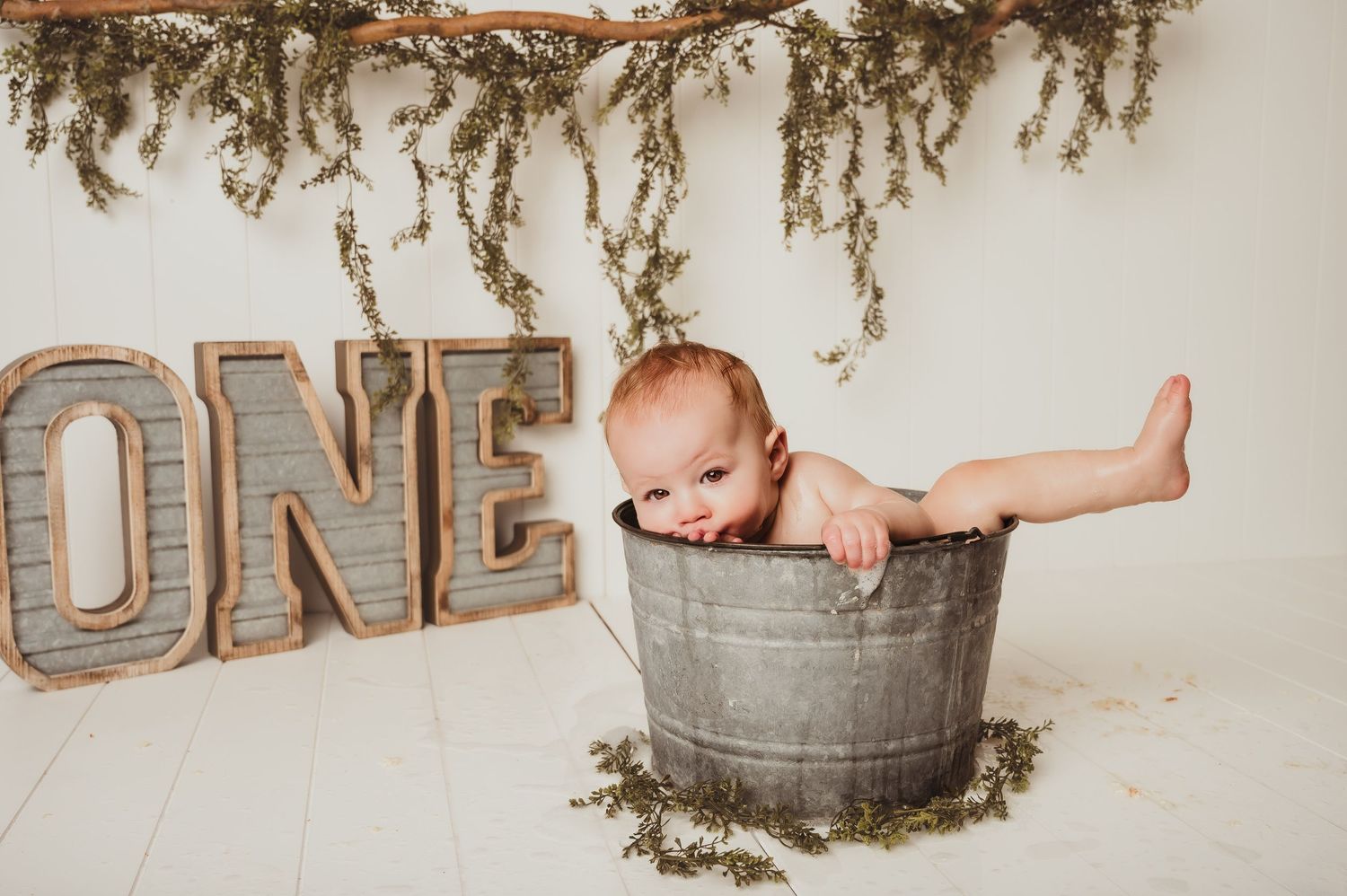One Year Cake Smash and Splash Birthday Session, Kewaskum, West Bend, Wisconsin Photographer