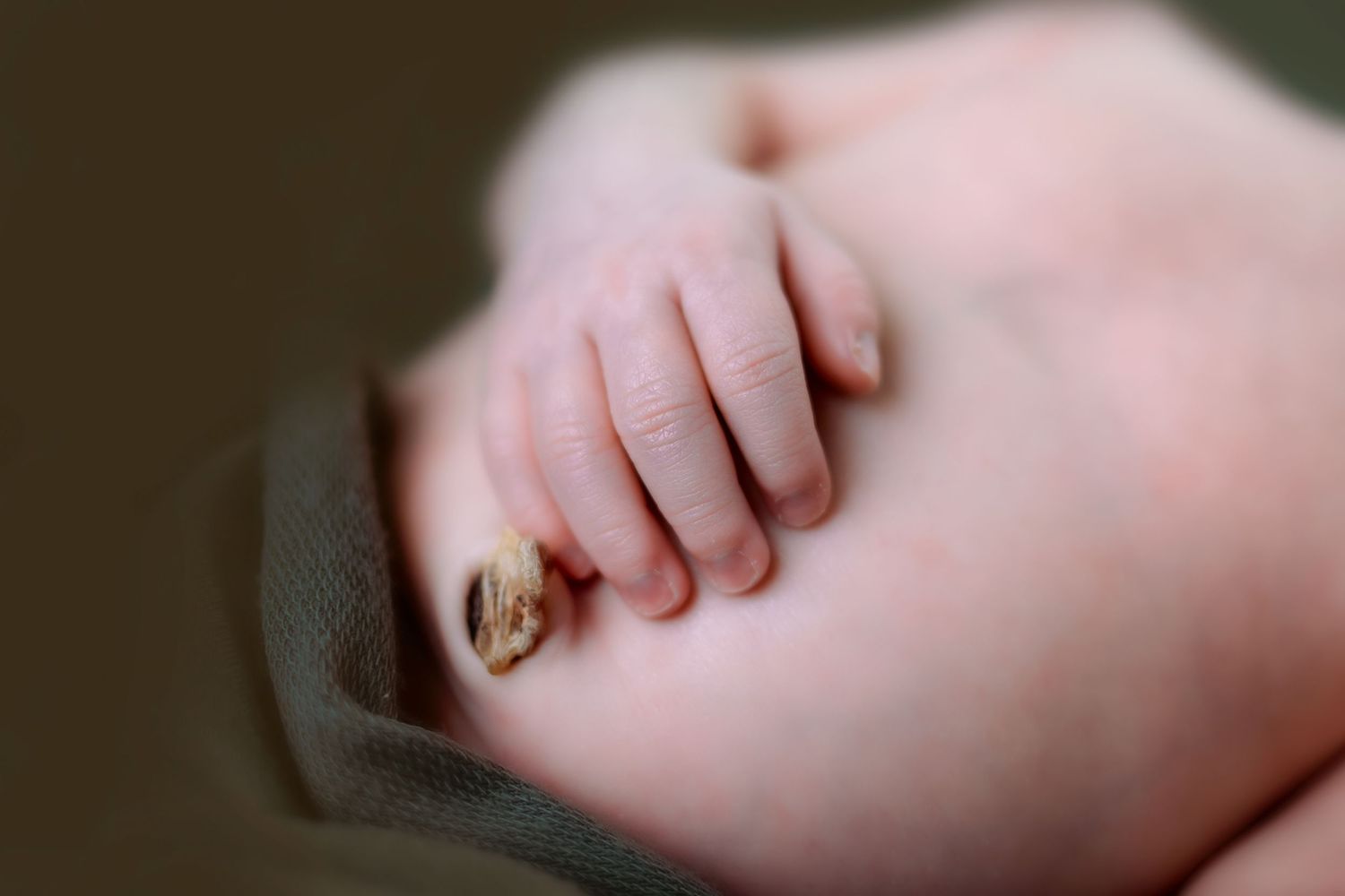 Detail shot of newborn during studio session near Slinger, WI