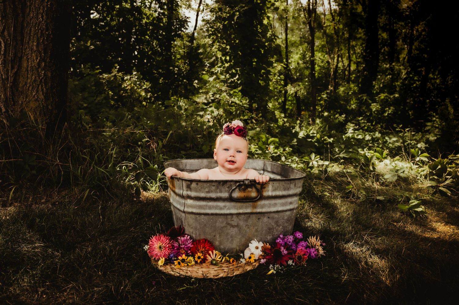 Outdoor Studio Year One Milestone Milk Baht Session, Kewaskum, WI Outdoor Studio