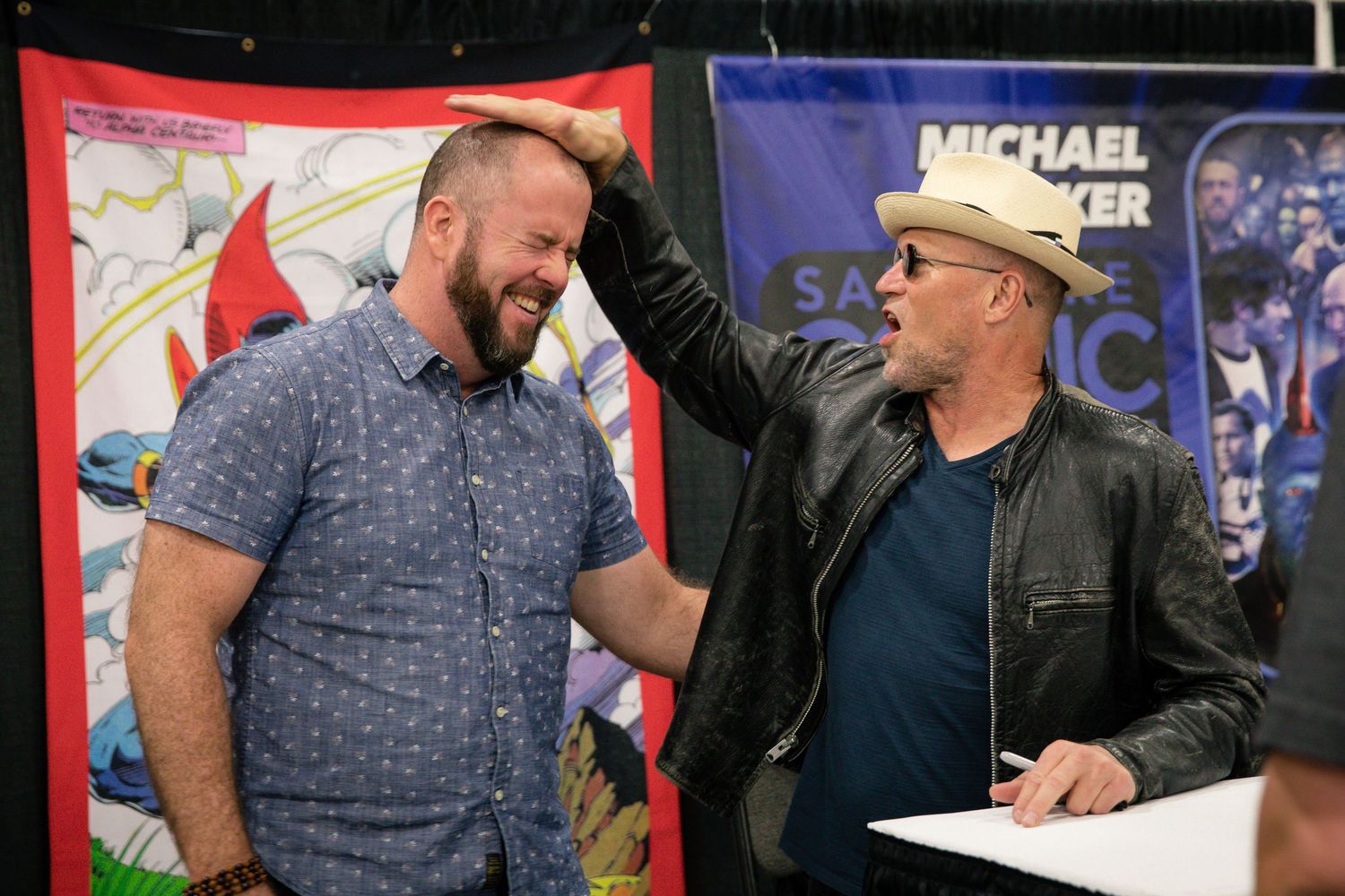 Michael Rooker and speaking onstage at FanX convention