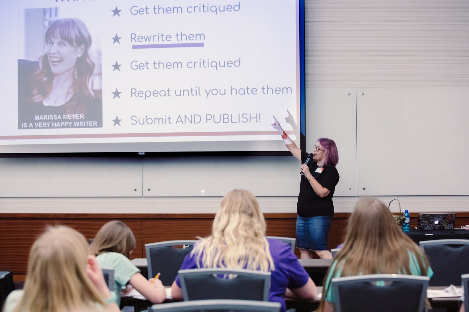 Teen writers attending a StoryCon author workshop