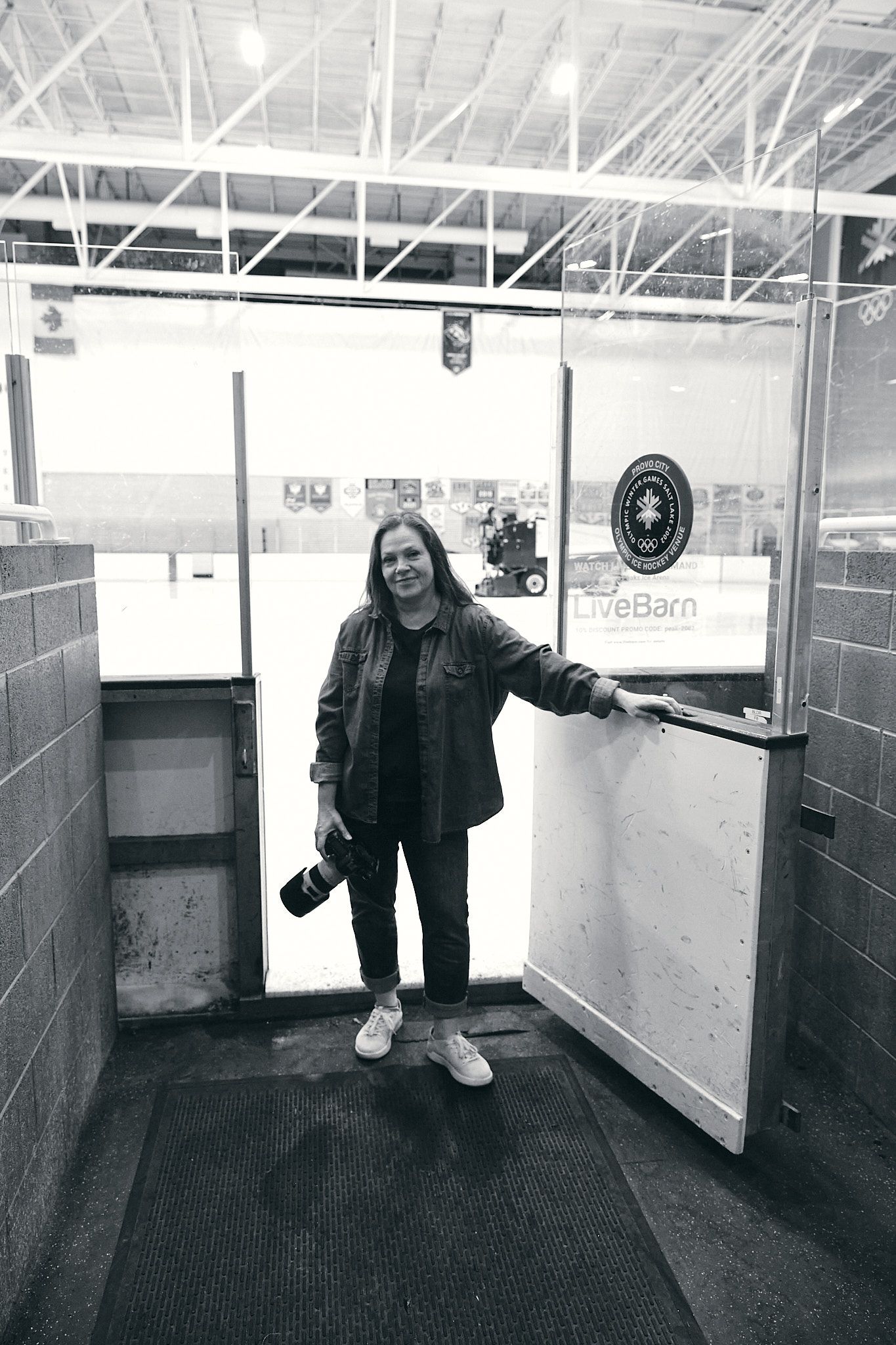 Hockey photographer Brookie Curnow at Peaks Ice Arena.