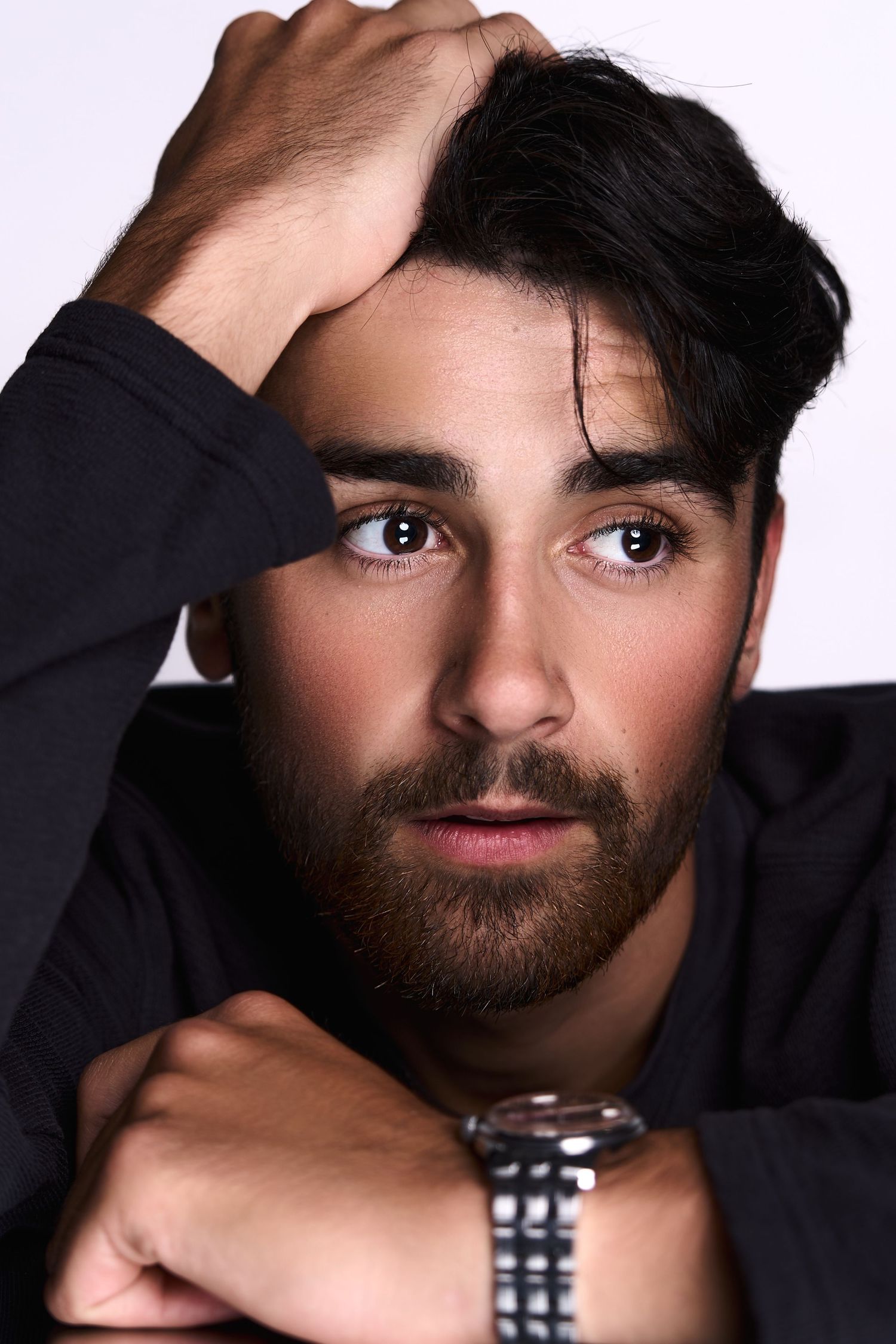A series of close-up portrait shots of French actor shot by Studio TingTing in Sydney.