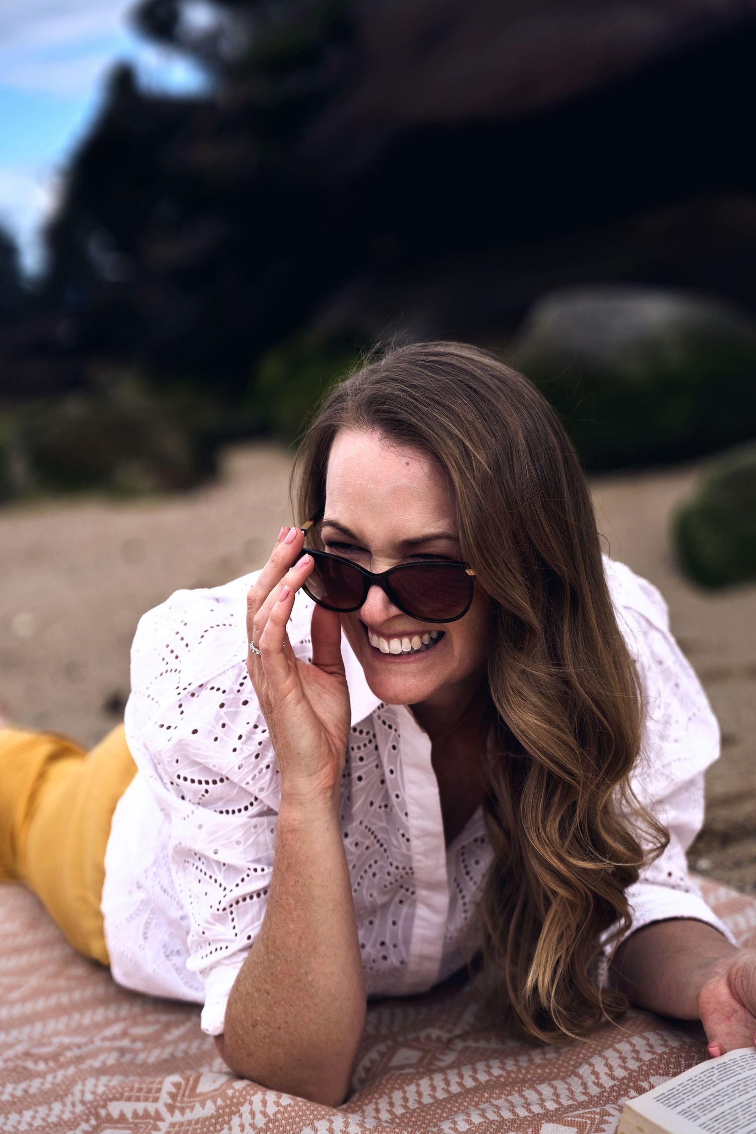 Female founder in sydney posing for relaxed lifestyle photo for business and website by Studio TingTing in cronulla sydney.