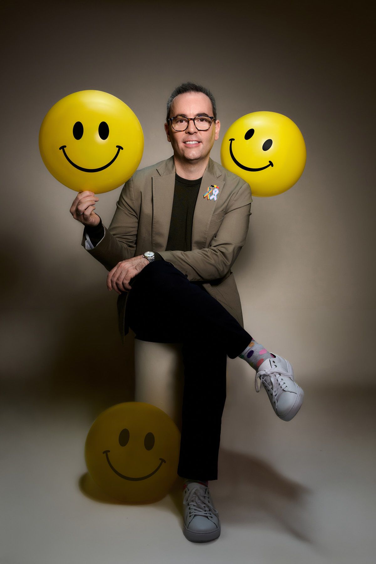 Studio personal branding portrait against neutral background. Shot by Sydney personal branding photographer Tammy TingTing.