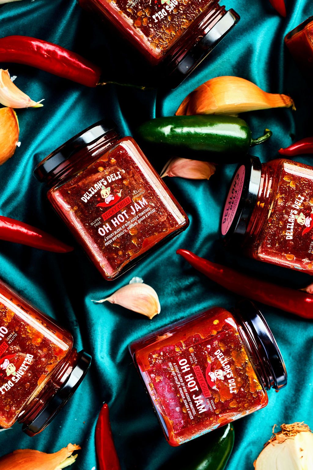 Delilah's Deli Oh Hot Jam product photography by Studio TingTing  in Sydney.