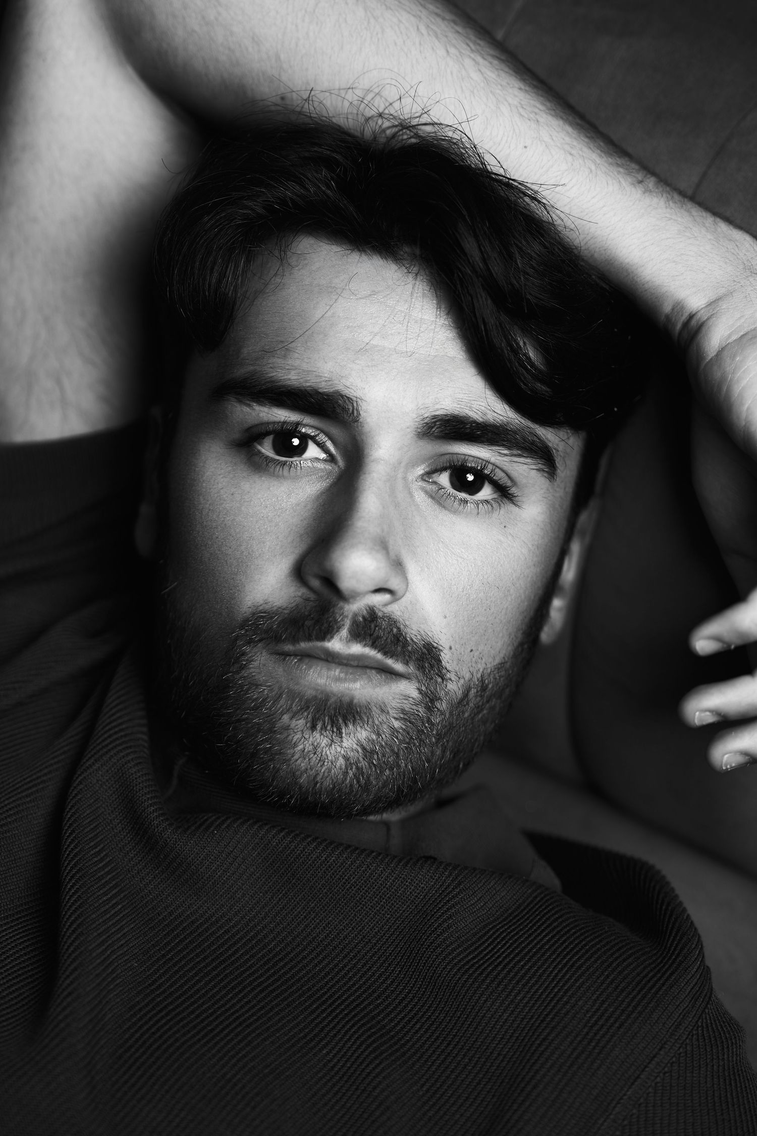 Black and white acting headshot shot by professional photographer Tammy TingTing in Sydney.