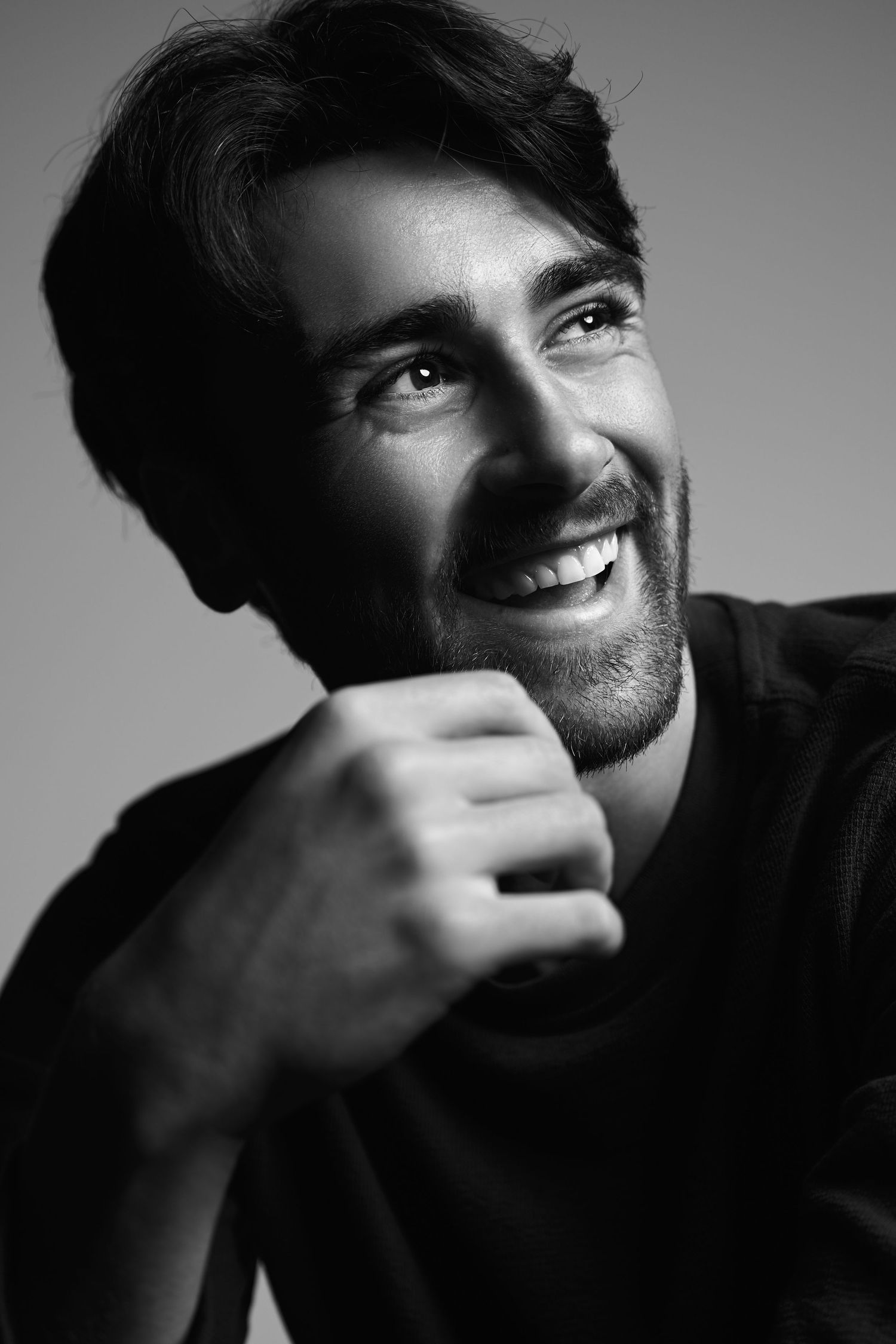A series of black and white portraits of an actor shot by Studio TingTing in Sydney.