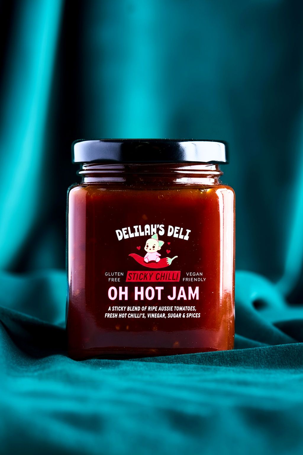 Delilah's Deli Oh Hot Jam shot and styled by Sydney commercial photographer Tammy TingTing.